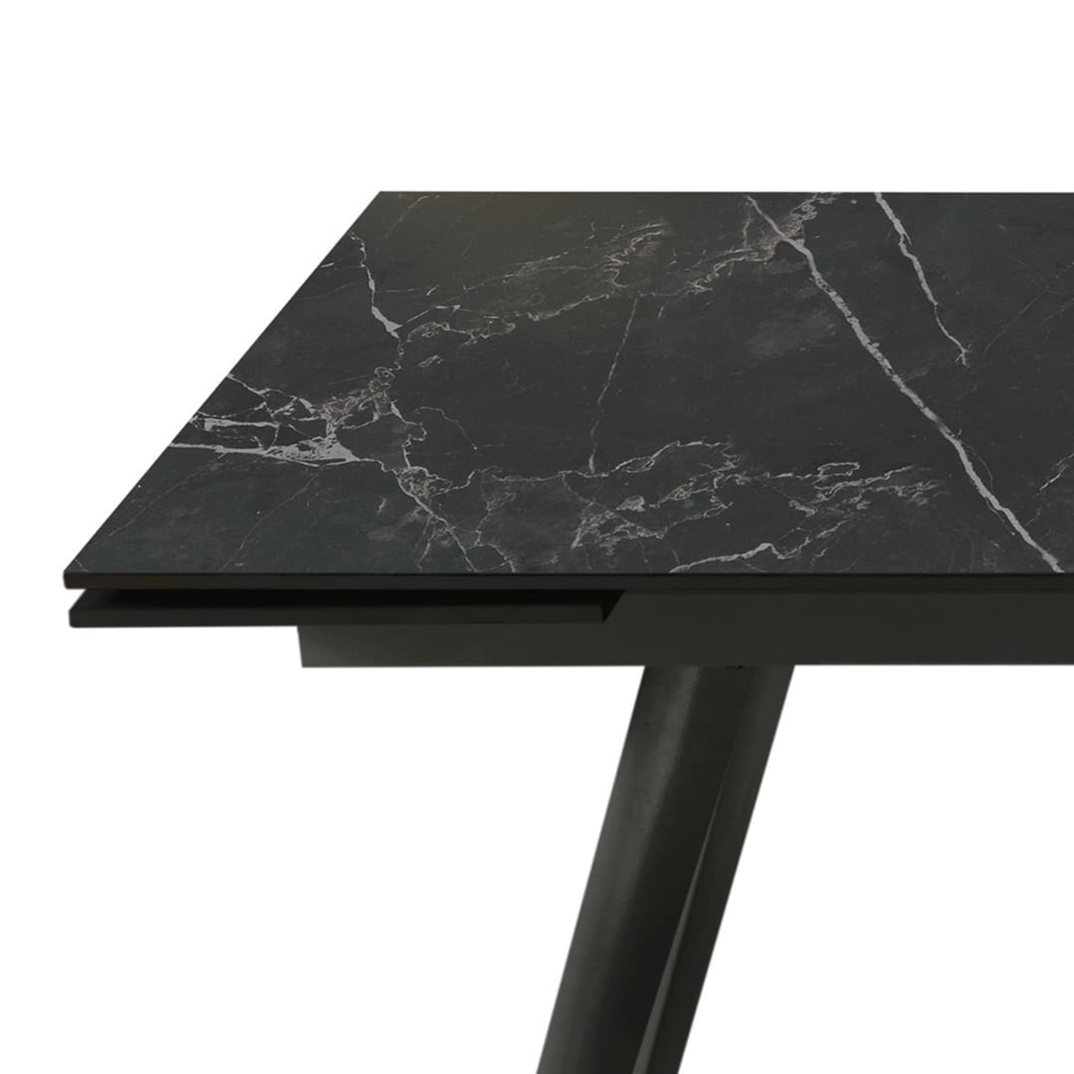 Extendable marble-effect table "Elettra" with two extensions, 120x80 cm, 75 cm high