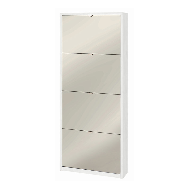 "Diana1" 4-door mirrored shoe rack in wood, 63x18 cm, 154h