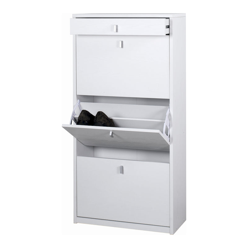 "Praga" 3-door, 1-drawer wooden shoe rack, 63x29 cm, 127 cm high