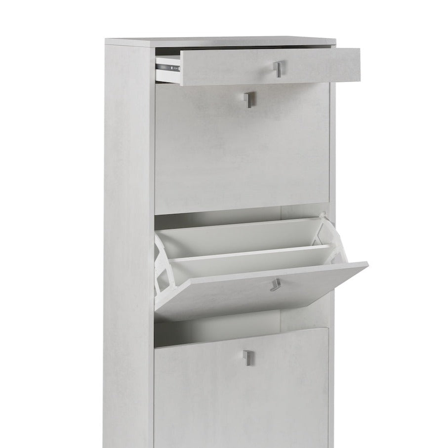 "Benny" 4-door, 1-drawer wooden shoe rack, 63x29 cm, 164 cm high