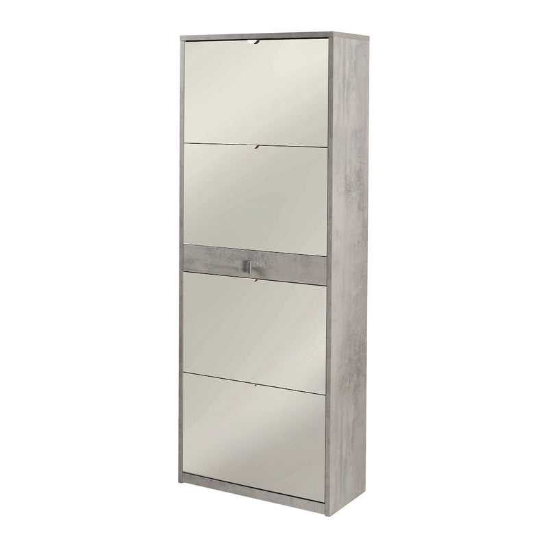 Zapatero 4 puertas espejo "Vittoria" 1 cajón madera 63x29 cm 164h
