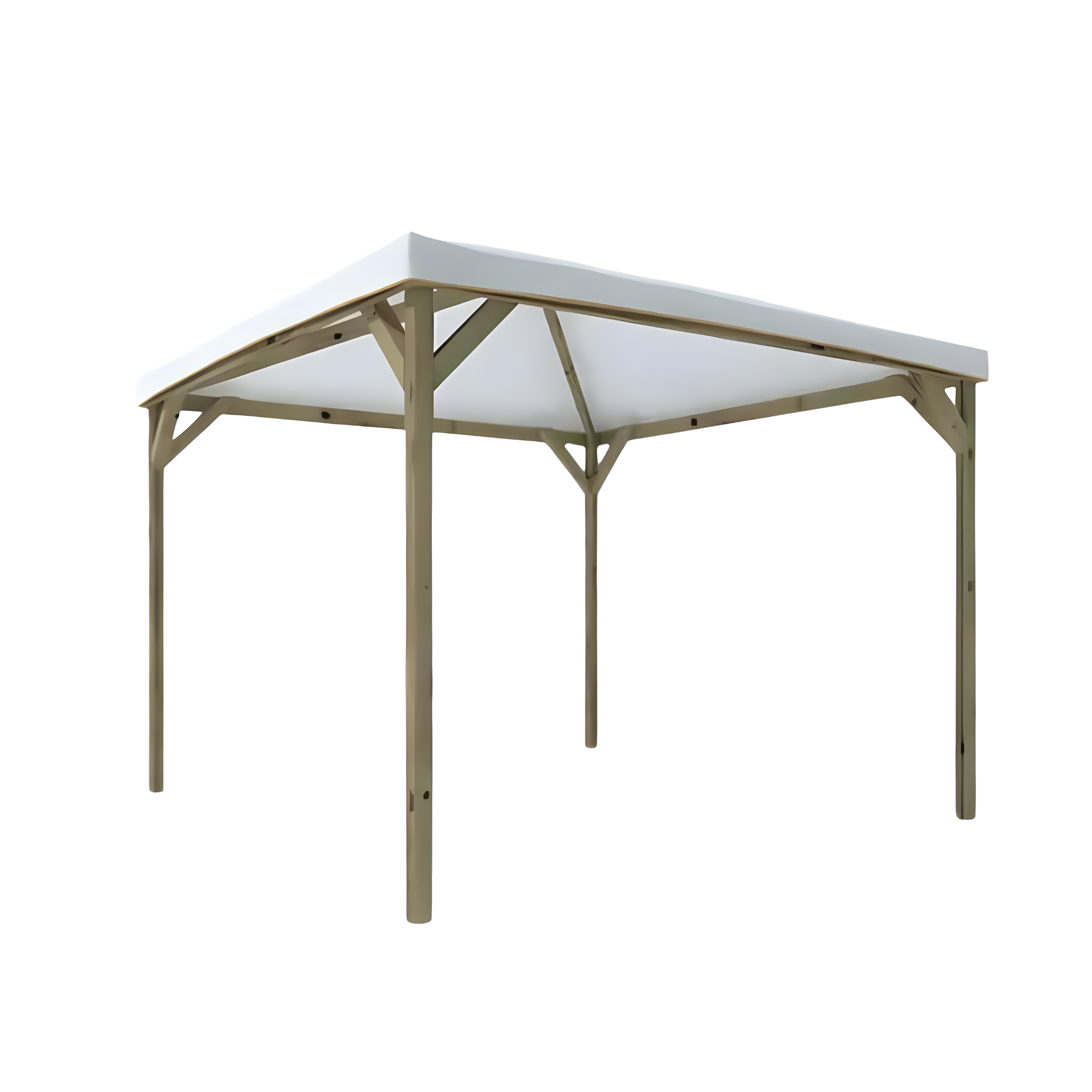 "Pocket" gazebo in fir wood and white PVC covering, 300x300 cm, 260 cm high.