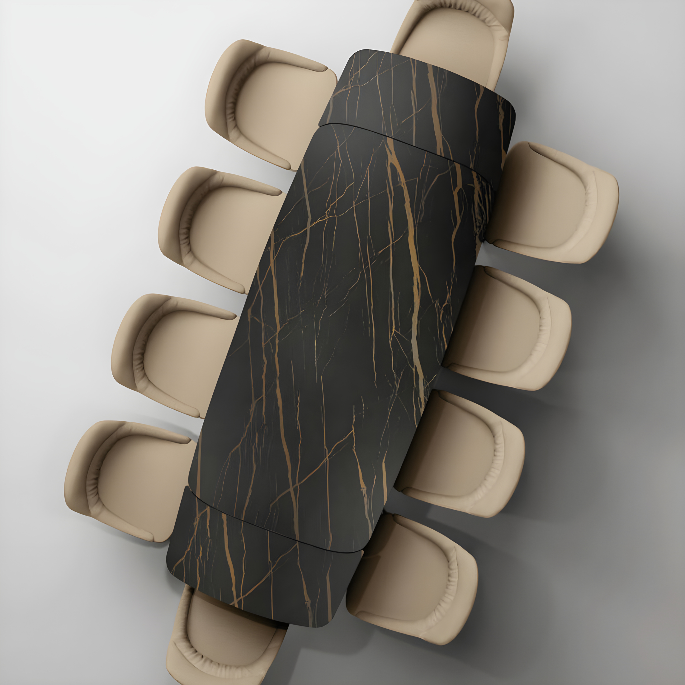 "Loyra" modern extendable table in ceramic on tempered glass, 200/280x100 cm, 76h