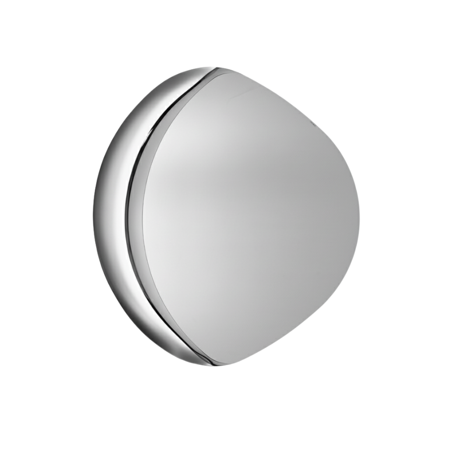 "Silhouette" shaped wall mirror with semi-frame in fused glass