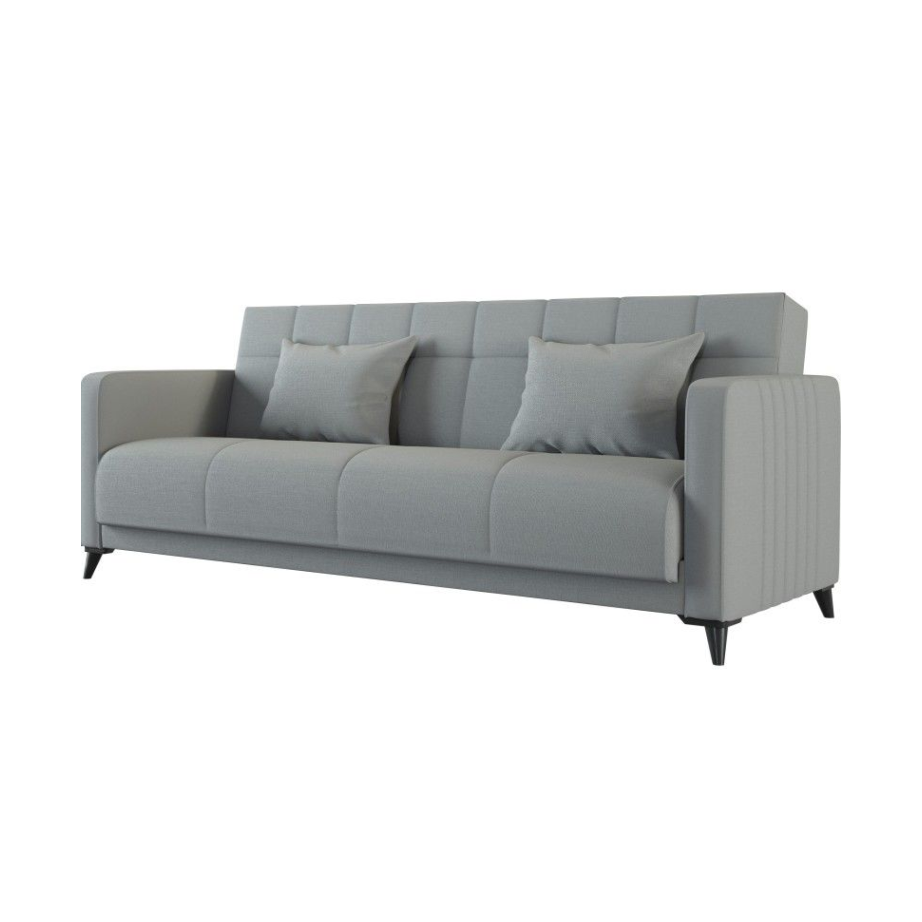 Divano letto 3 posti in tessuto Iris color Mostarda cm190x64x h90