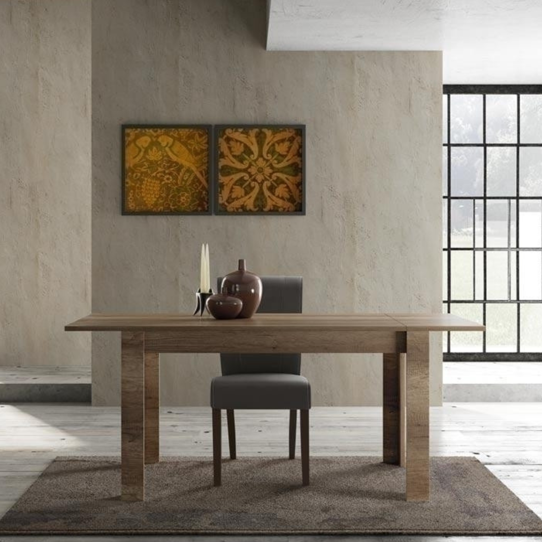 Extendable "Land" table in candy dak wood, 137/185x90 ​​cm, 79h