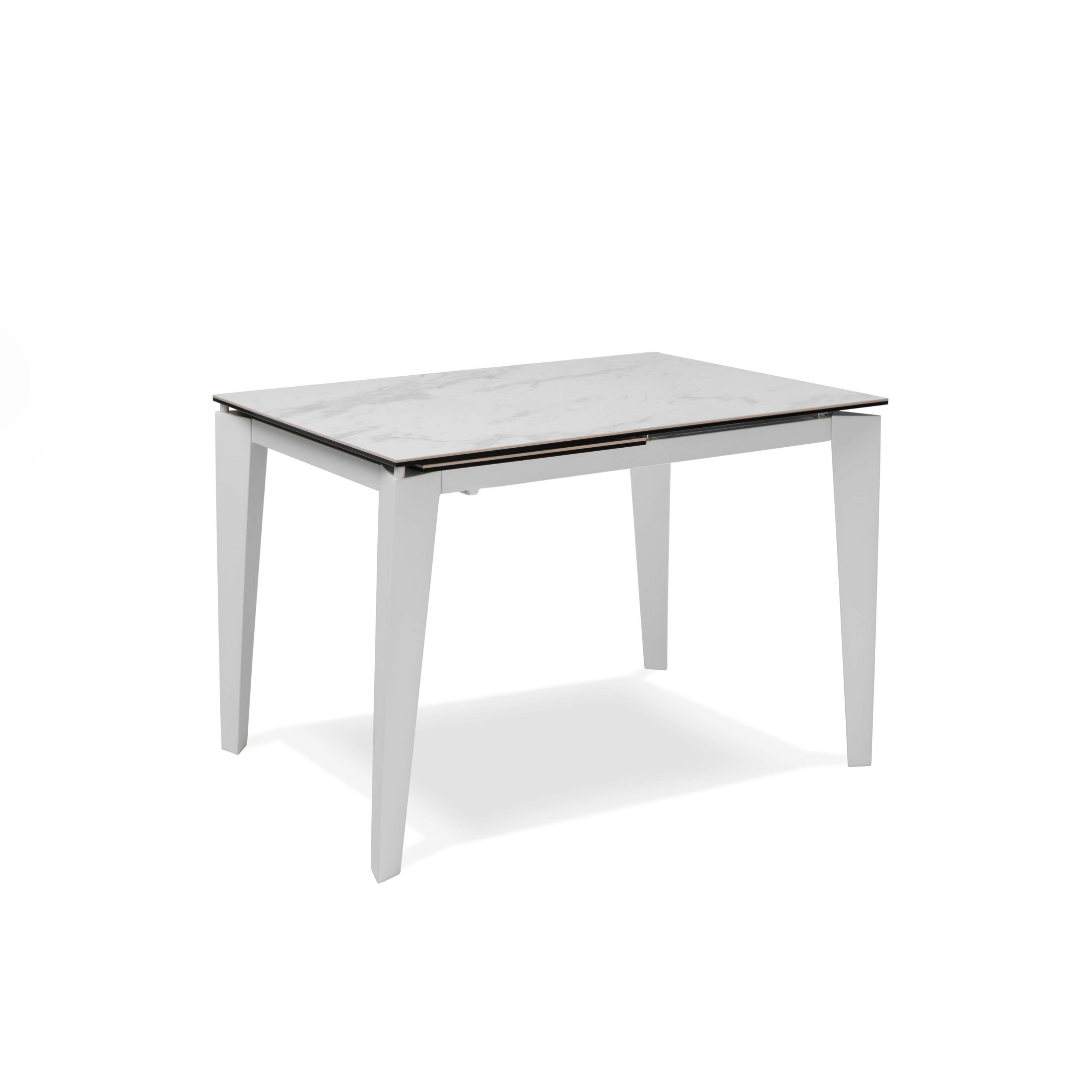 Modern extendable "Fast" table with ceramic top on tempered glass