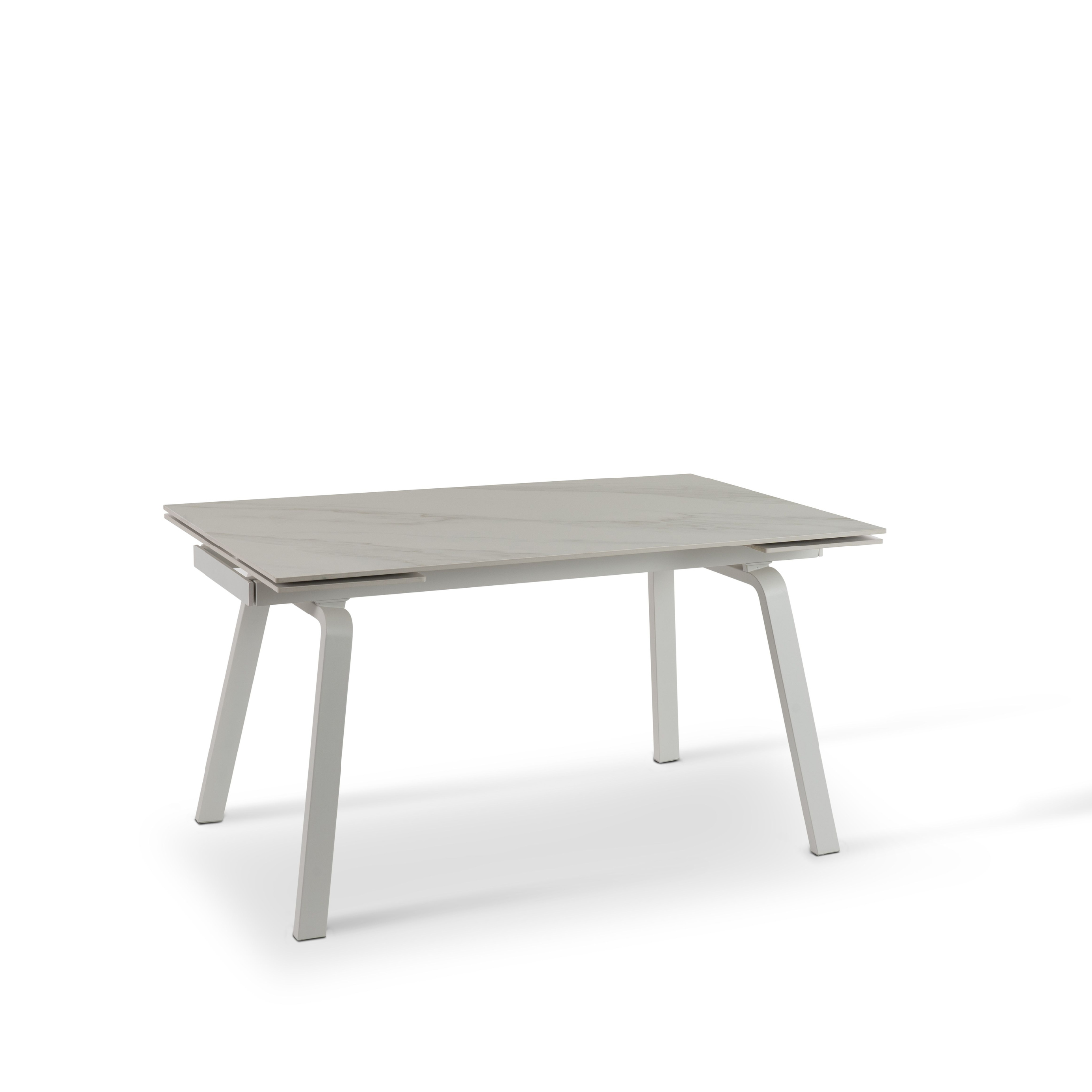 Extendable "Zante" table with marble-effect stone top, 200x80 cm, 76 cm high