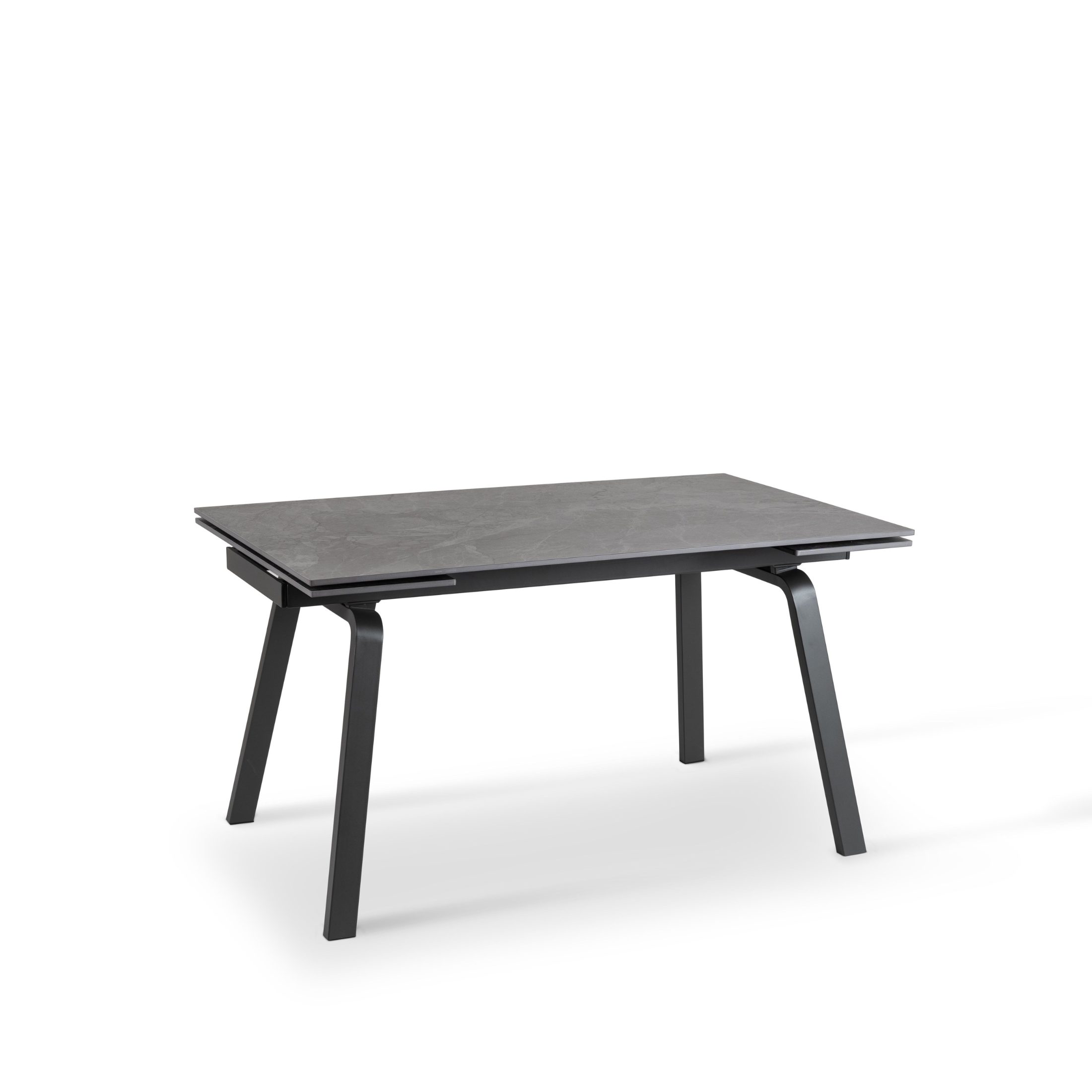 Extendable "Zante" table with marble-effect stone top, 200x80 cm, 76 cm high