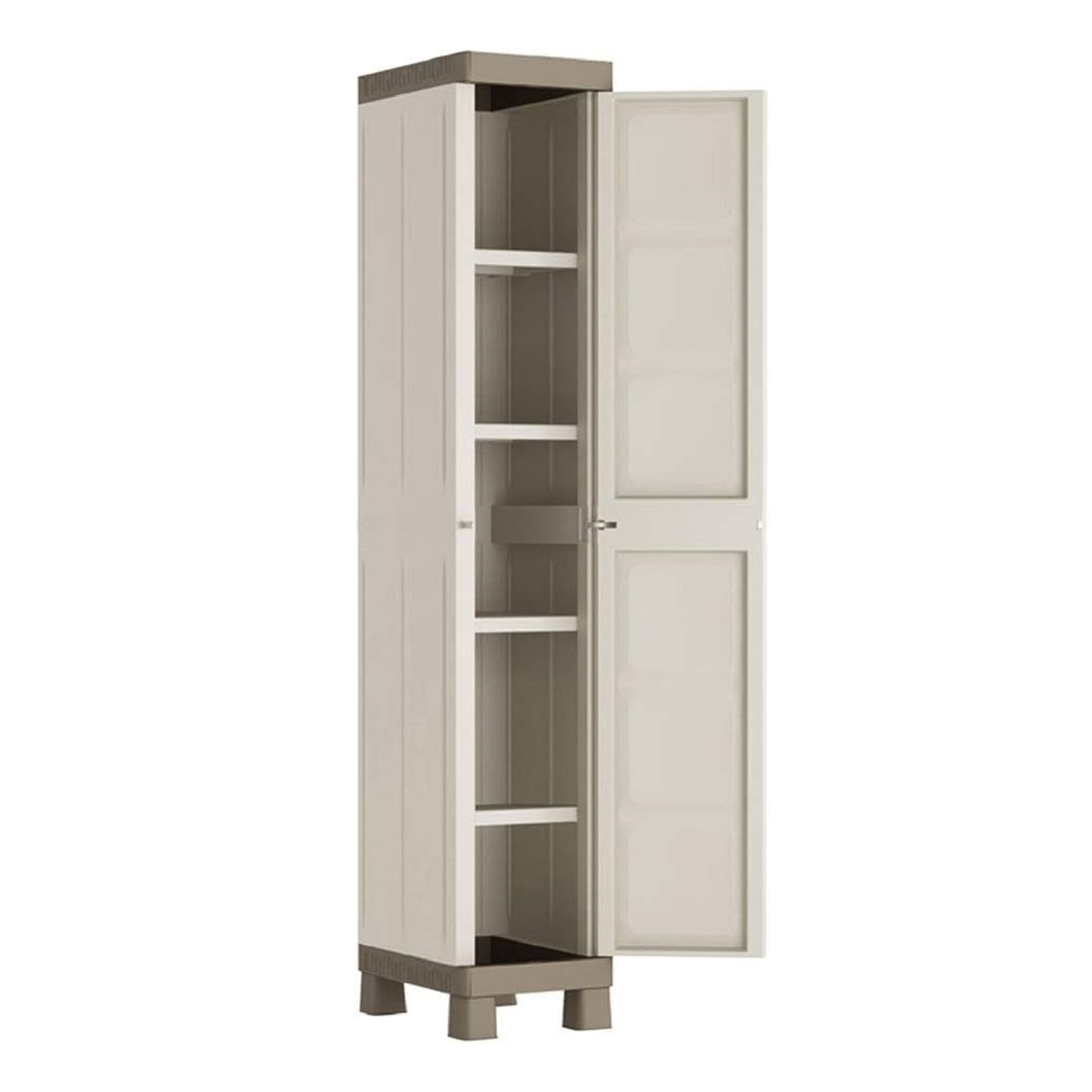 "Bacau" resin garden cabinet with internal shelves and raised feet