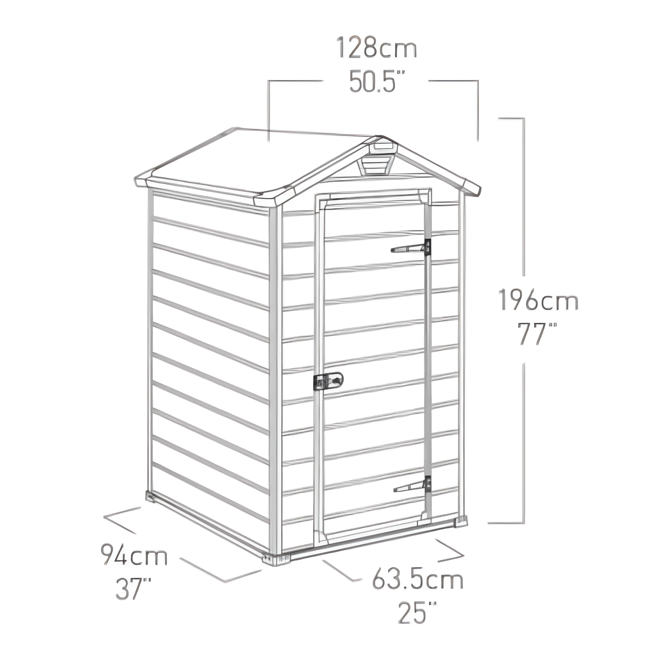 Beige resin garden house "Coconut" 128x94 cm 196h