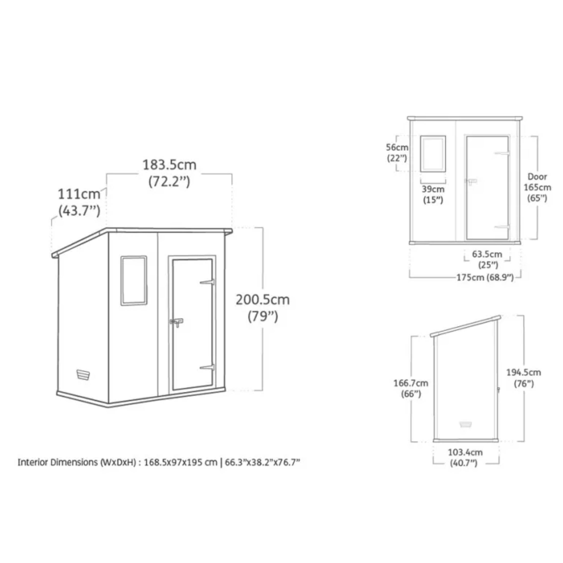 Beige wood-effect "Coffee" garden shed with front window