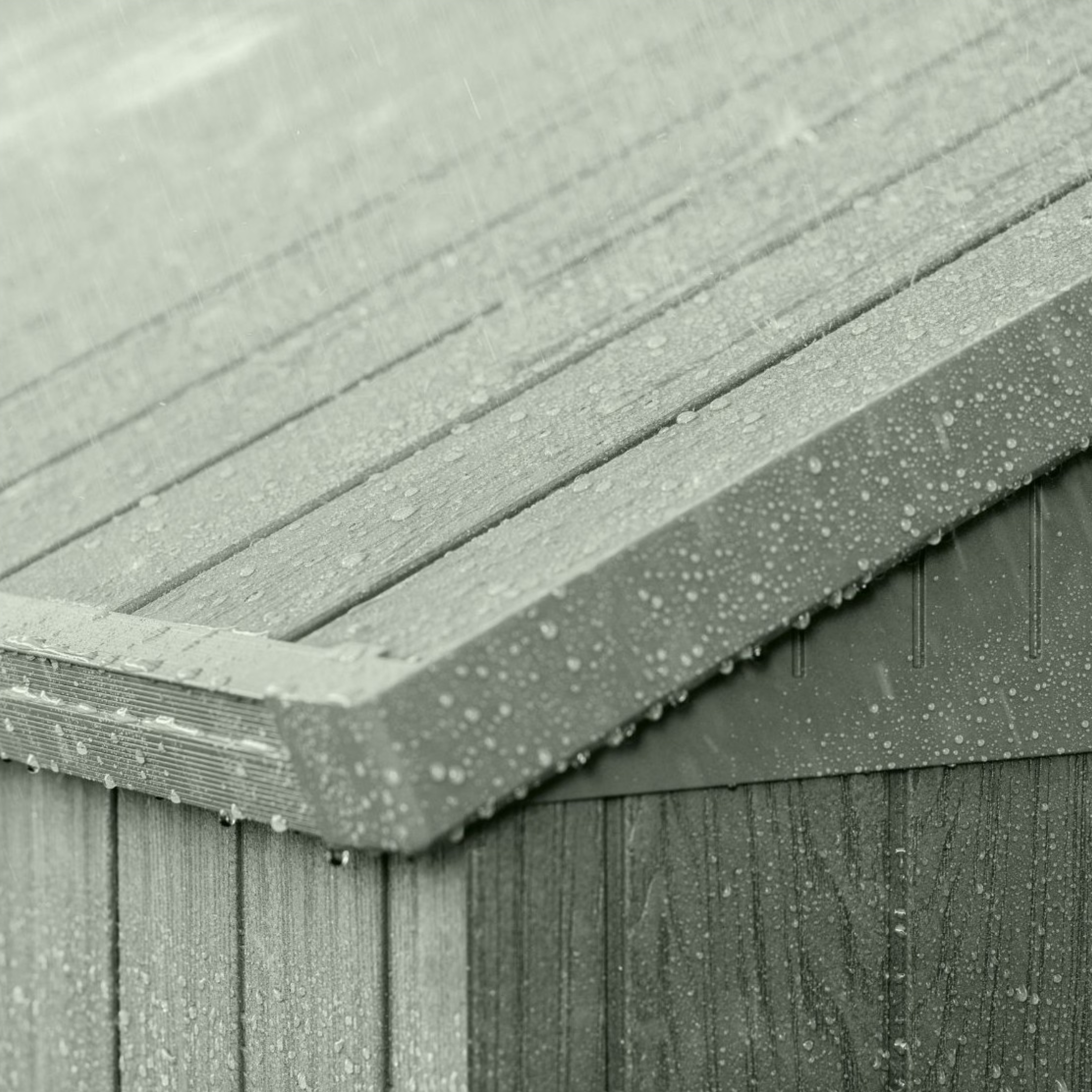 "Oasis" wood-effect resin garden house with two windows