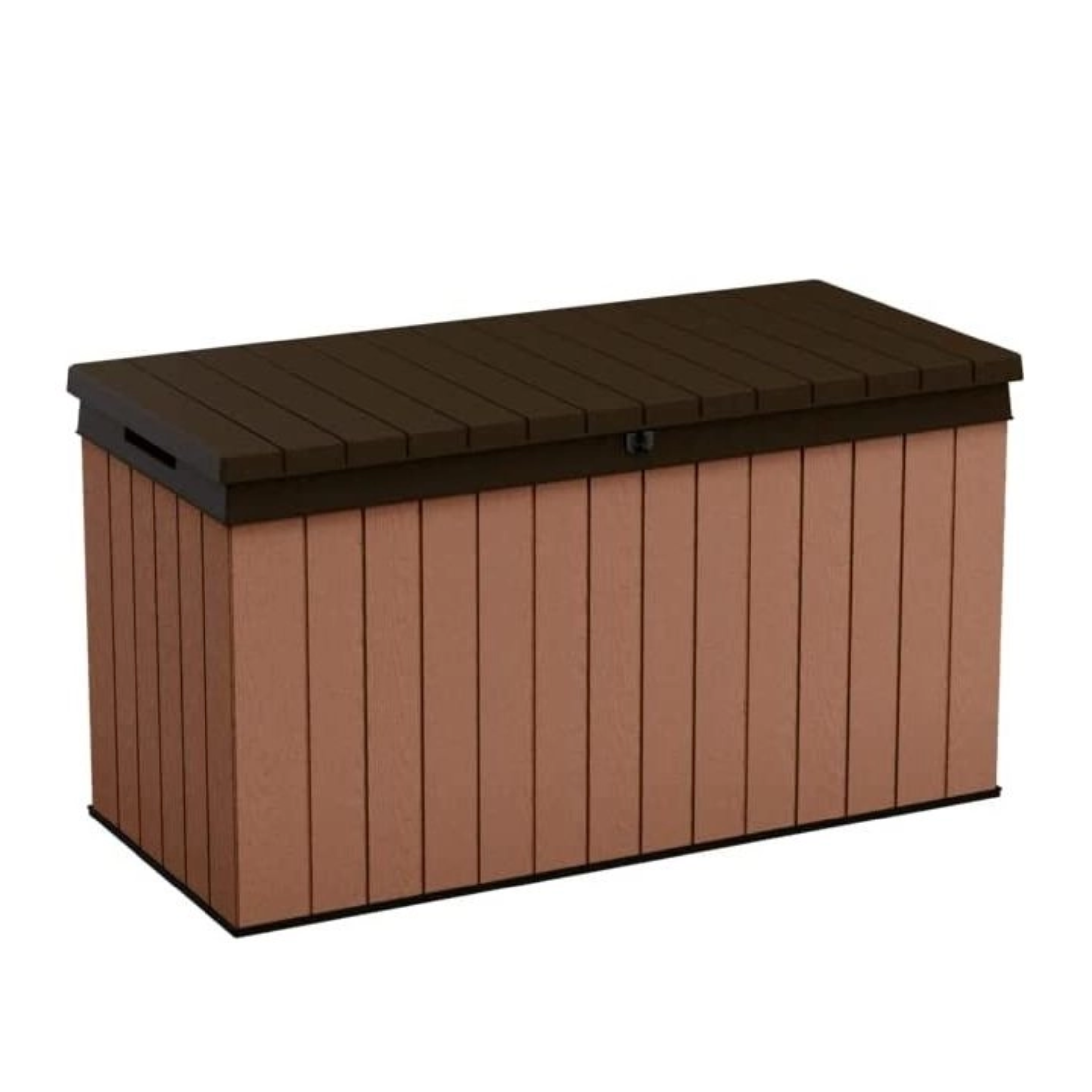 "Darwin" large resin outdoor trunk with wood effect, 142.9 x 65.5 cm, 54.4 cm high