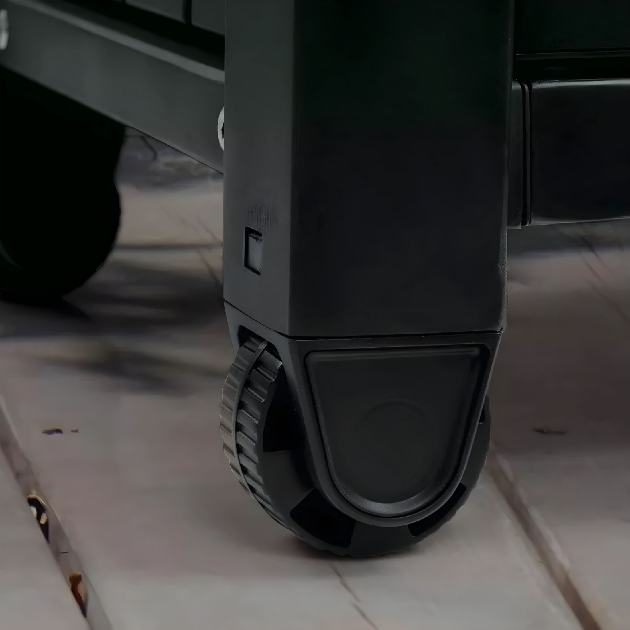 "Unity" wood-effect table for BBQ, 1 door, 2 wheels, 70x54 cm, 90 cm high