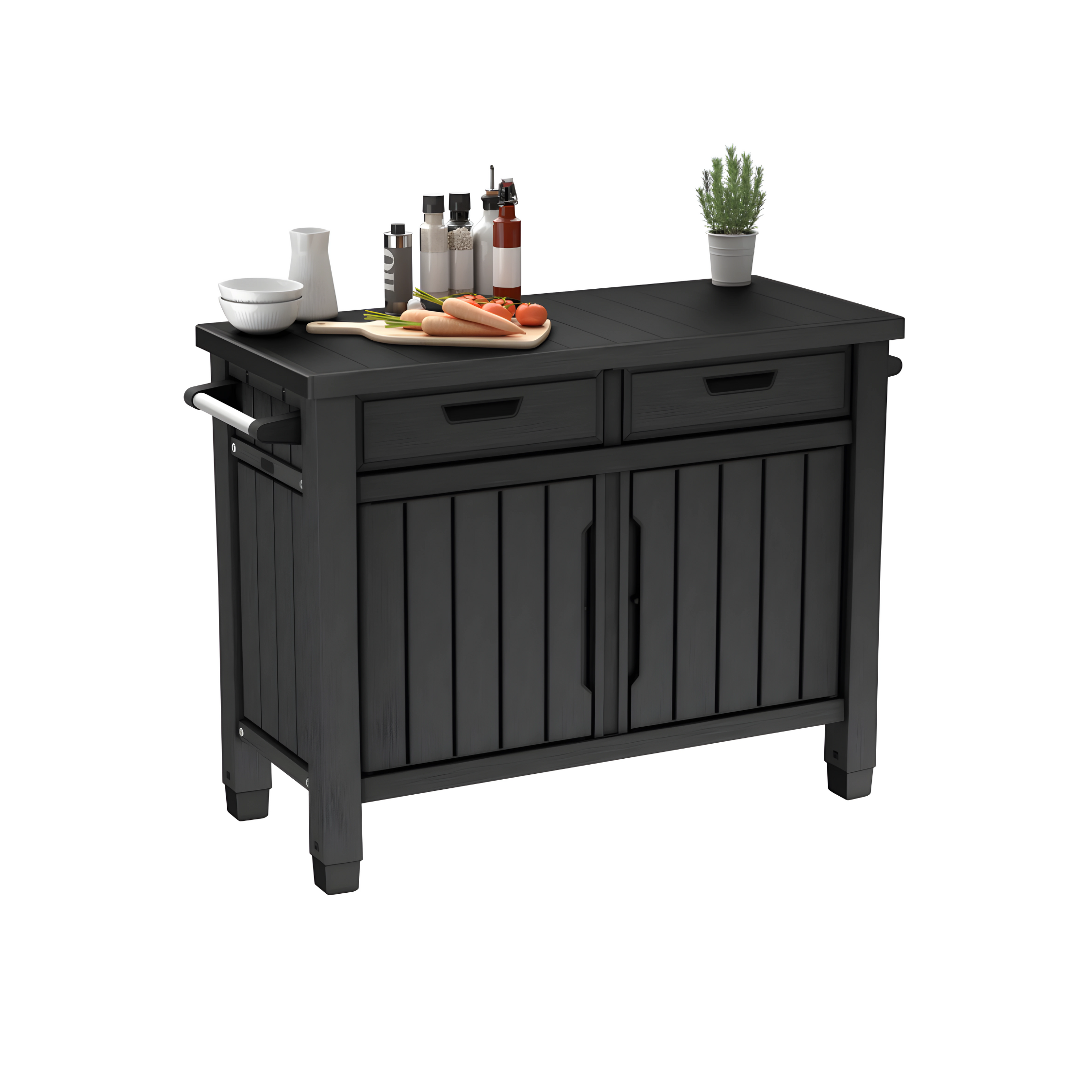 "Unity XL" 2-door resin BBQ table, 134x51.7 cm, 90cm high