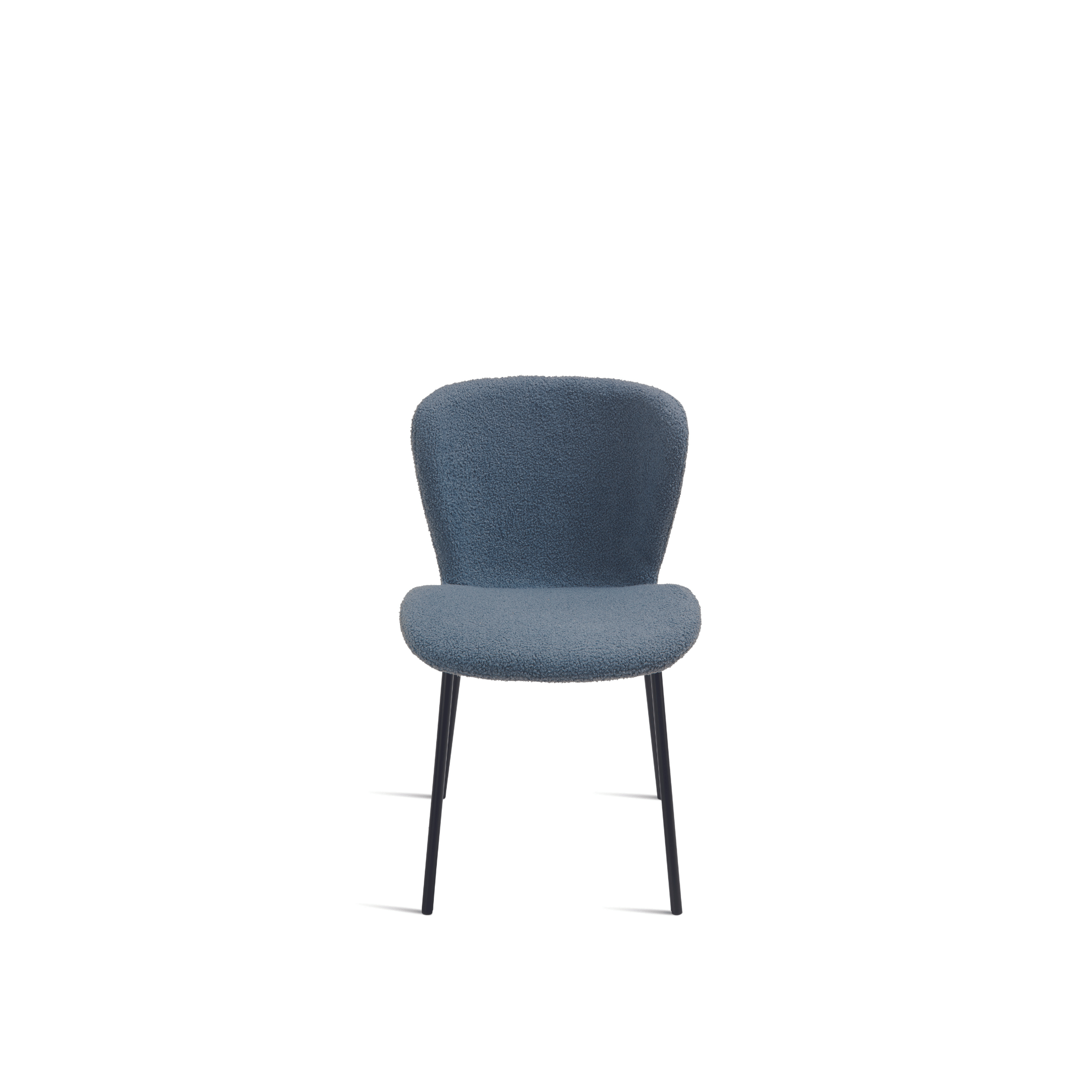 Set of modern padded "Carmen" chairs in ecru bouclé fabric for living room, 50x58 cm, 82 cm high