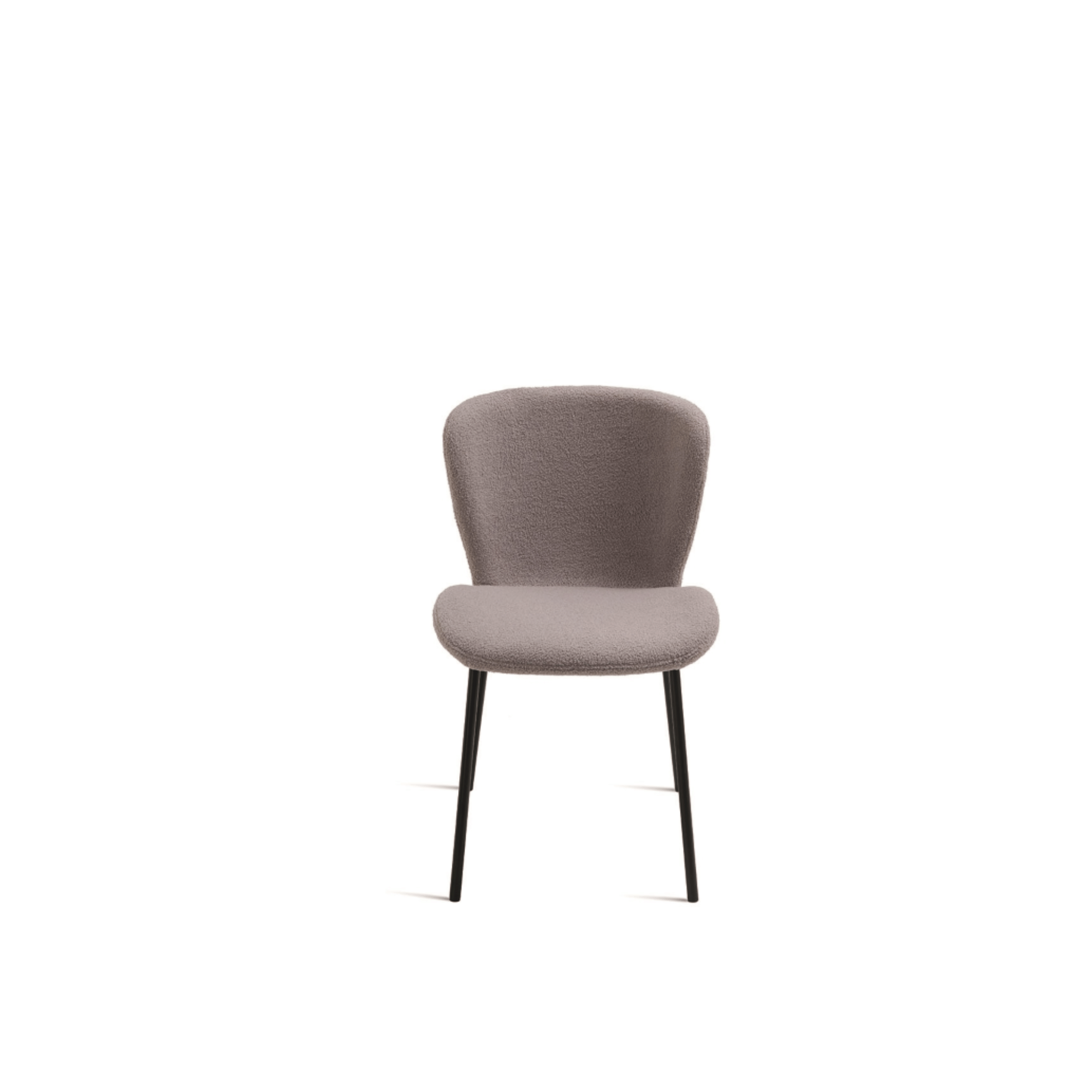 Set of modern padded "Carmen" chairs in ecru bouclé fabric for living room, 50x58 cm, 82 cm high