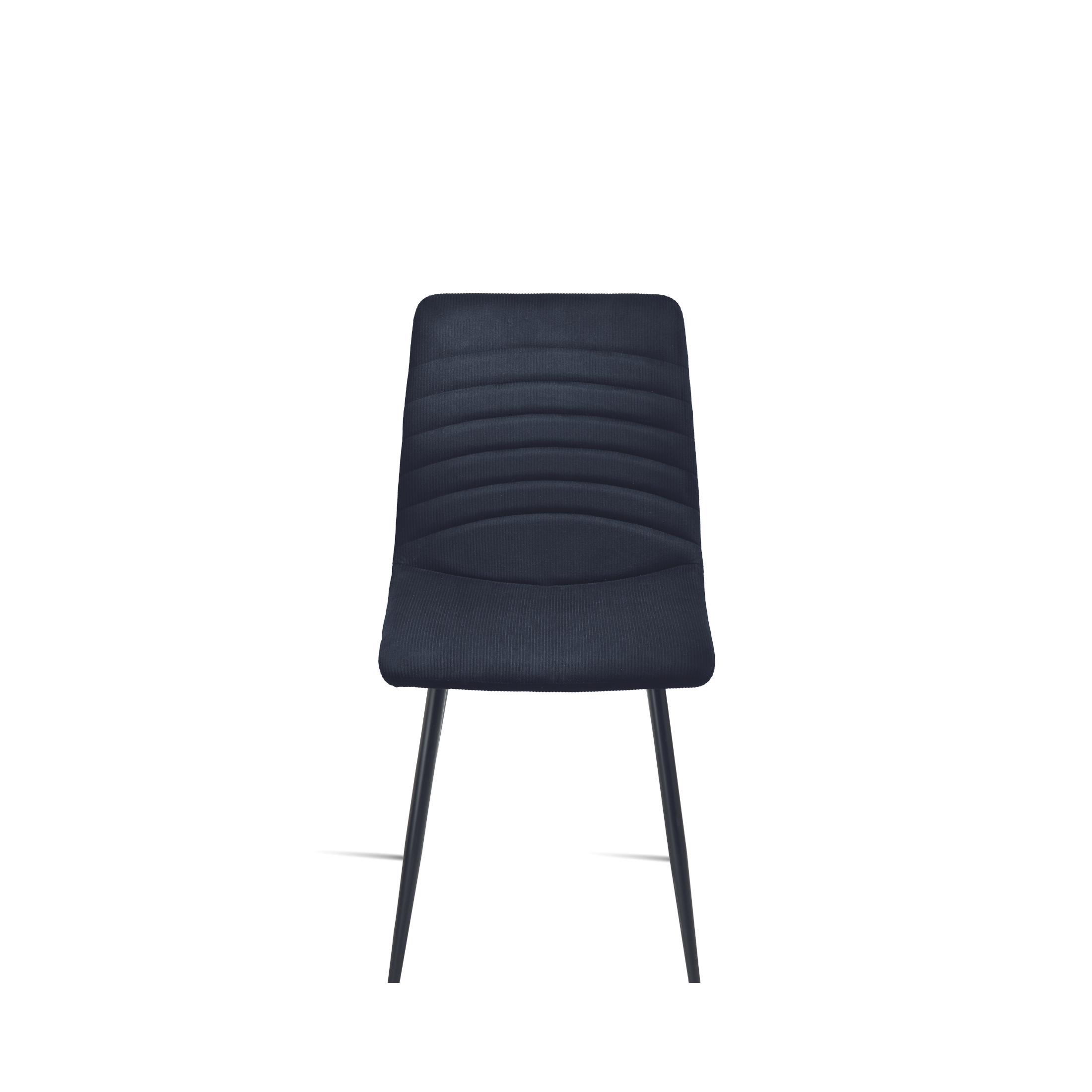 Set of "Leo" upholstered chairs in ribbed fabric for the living room, 45x54 cm, 87 cm high.