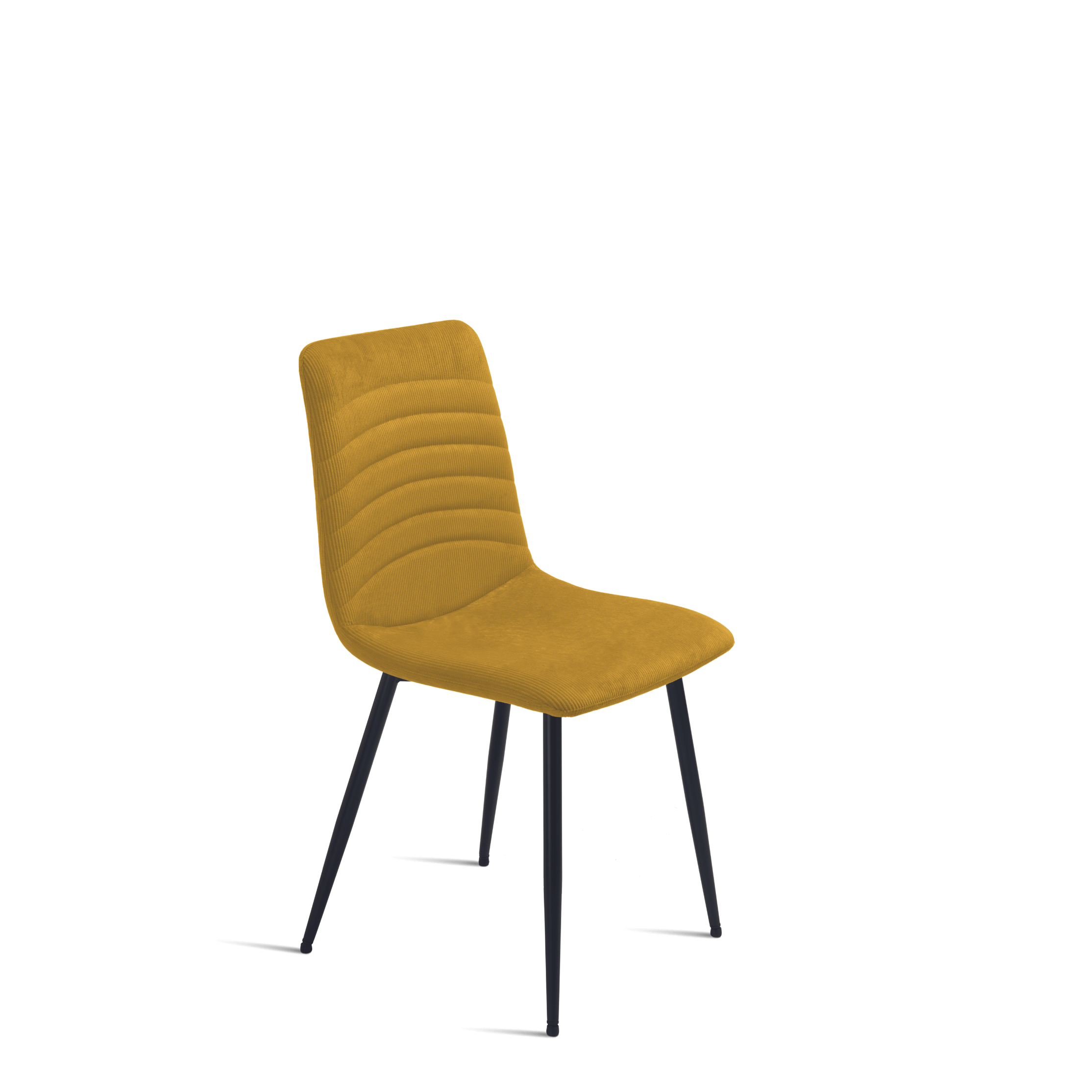 Set of "Leo" upholstered chairs in ribbed fabric for the living room, 45x54 cm, 87 cm high.