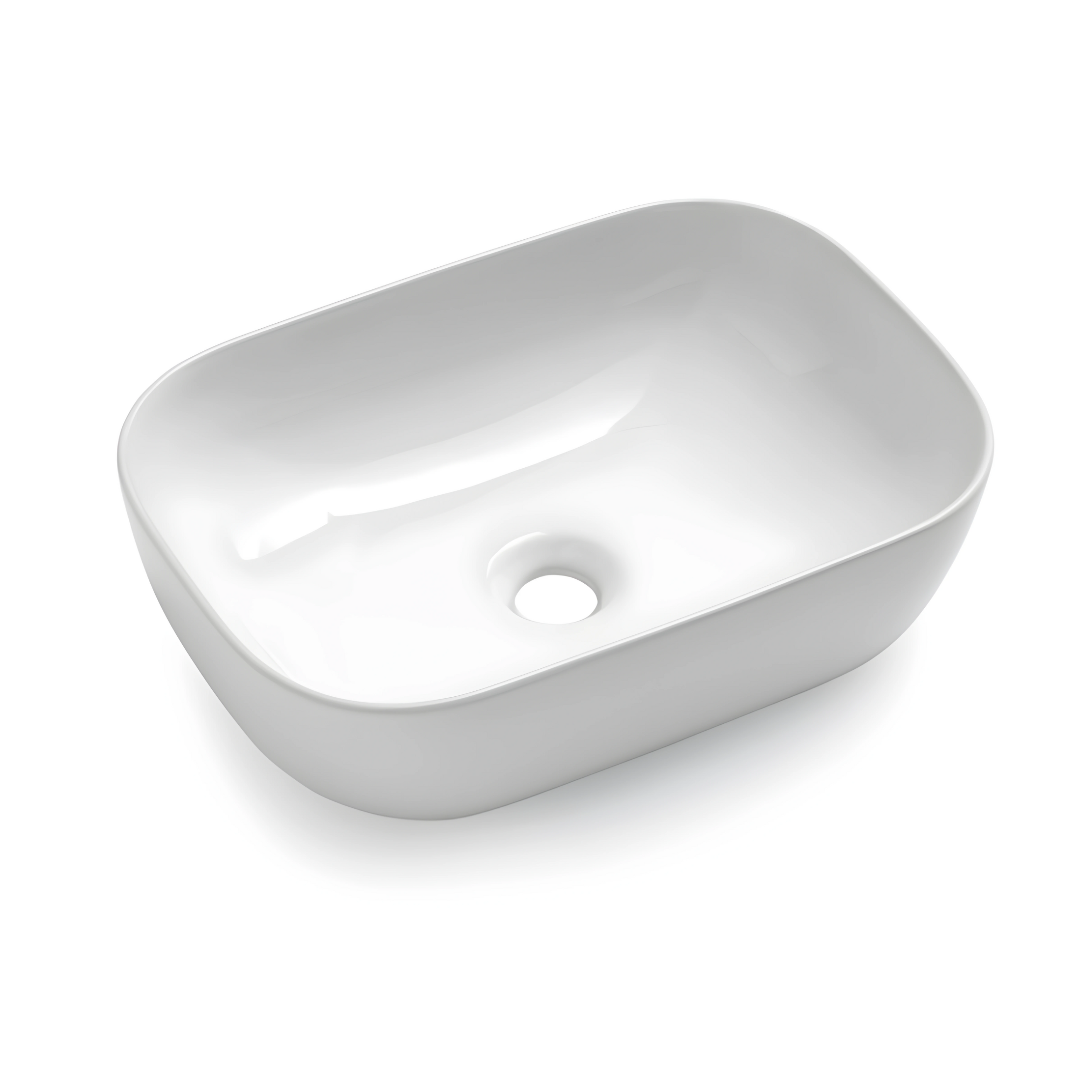 Mobile da bagno sospeso "Omar" 2 cassettoni e top con lavabo da appoggio e specchio LED