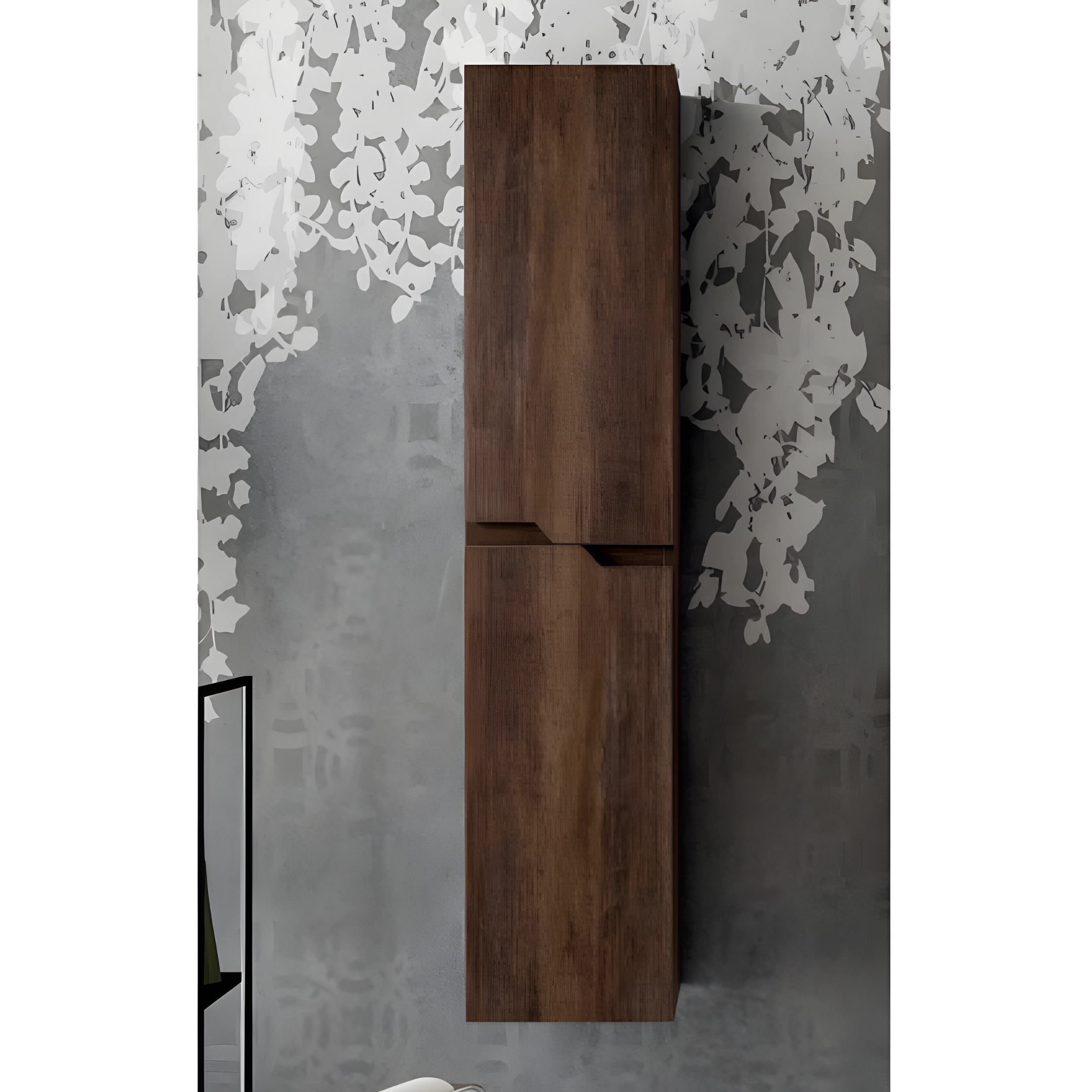 "Cuba" suspended bathroom cabinet with 2 drawers, 80 cm, with mirror column and TEK washbasin