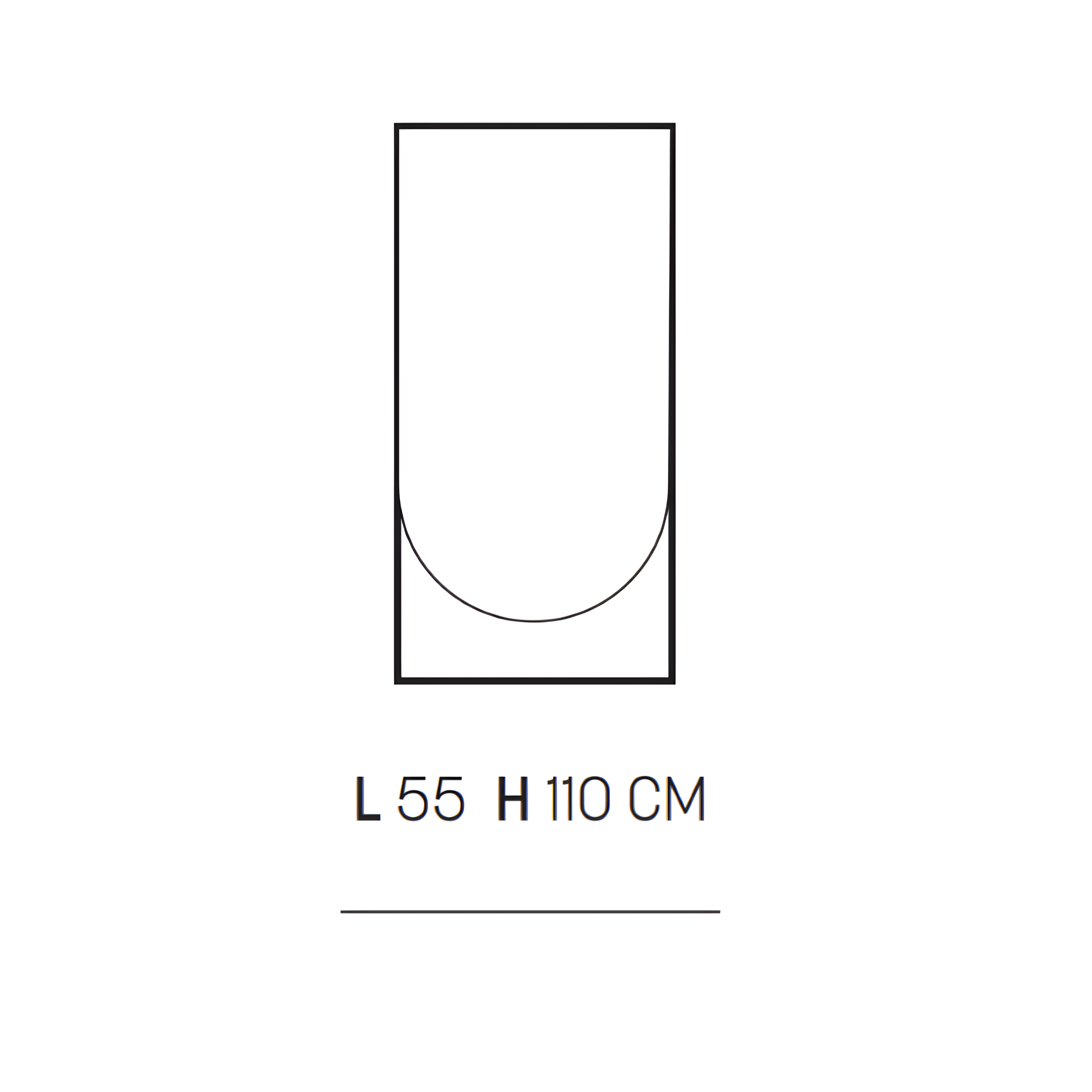 "Tamigi" suspended bathroom cabinet with 2 drawers, sink and LED mirror