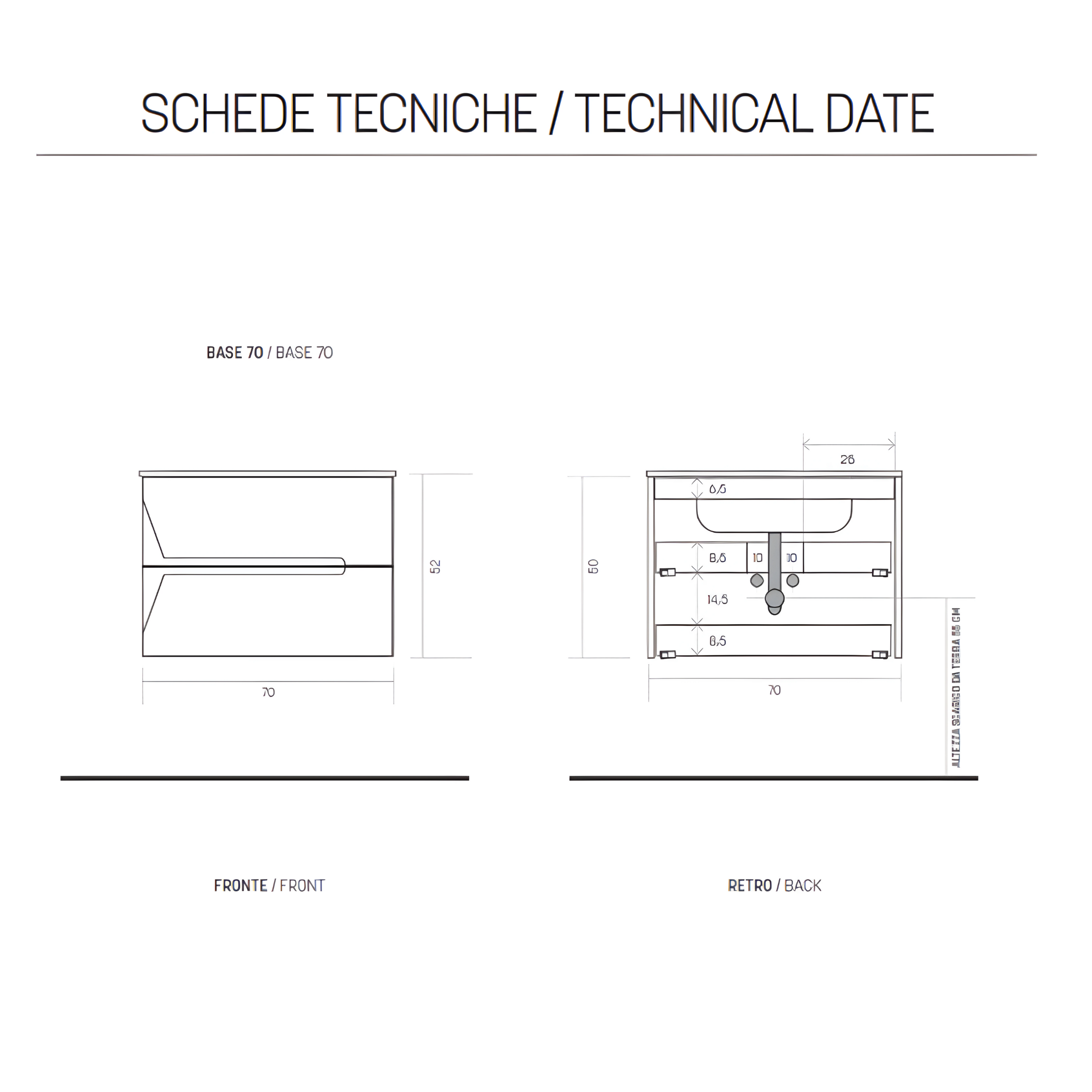 Mueble de baño suspendido "Opus" con 2 cajones de madera, lavabo y espejo LED