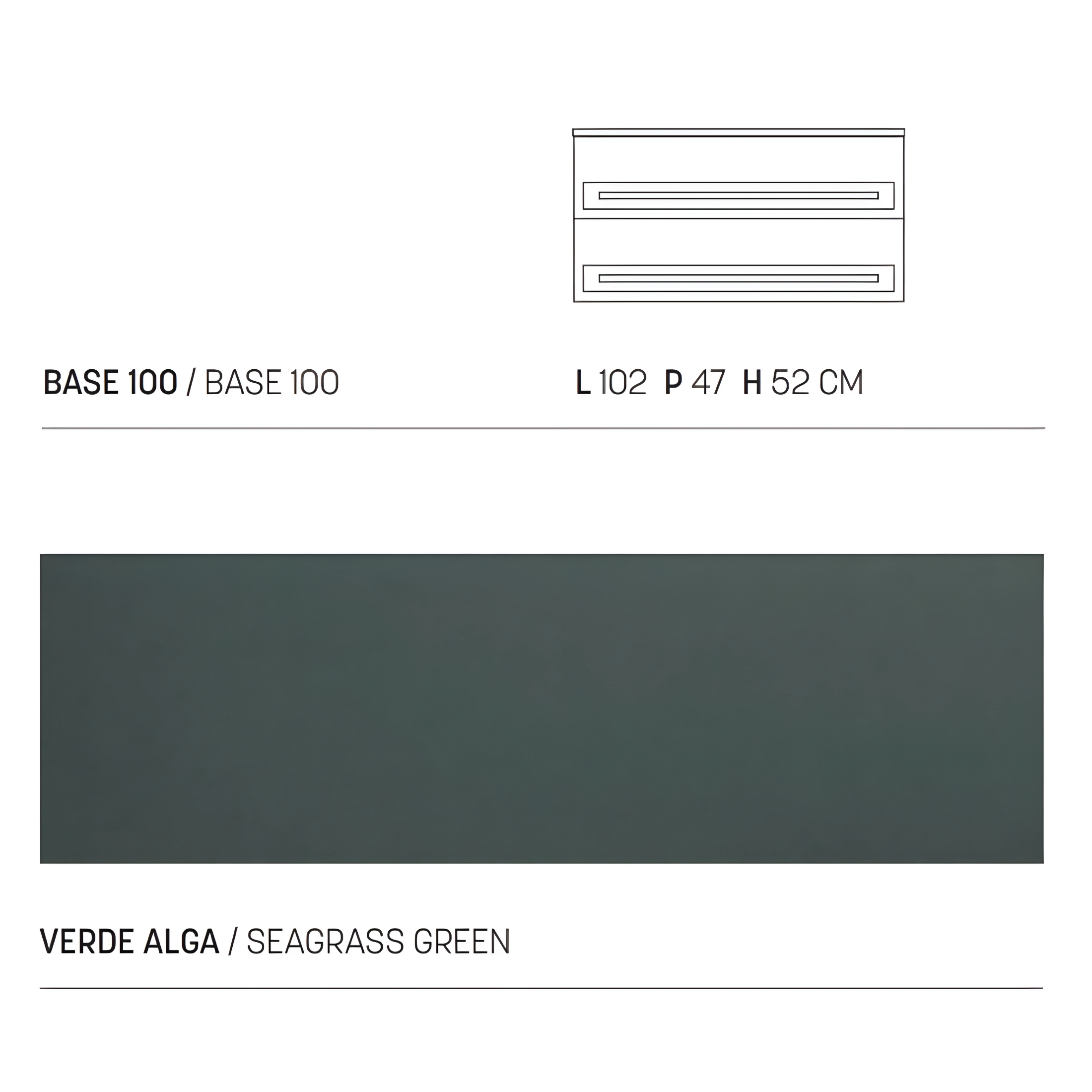 "Sierra80" modern wall-hung bathroom cabinet with 2 sink drawers and LED mirror