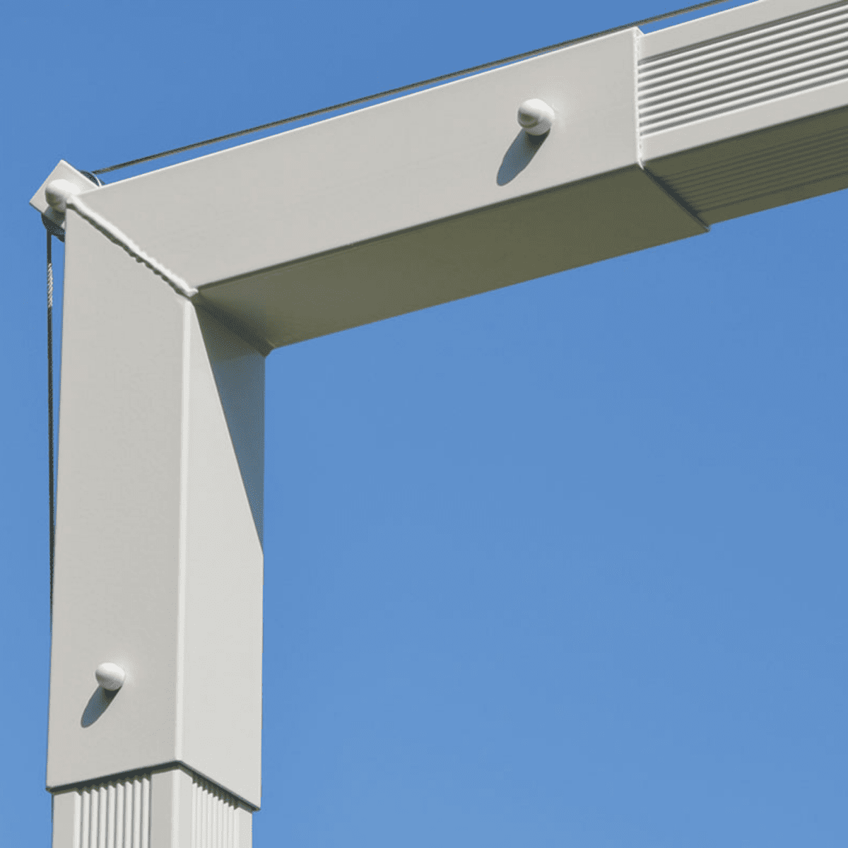 Ombrellone moderno da giardino bianco "Diffusion Classic" fisso e palo laterale girevole - MondoViro