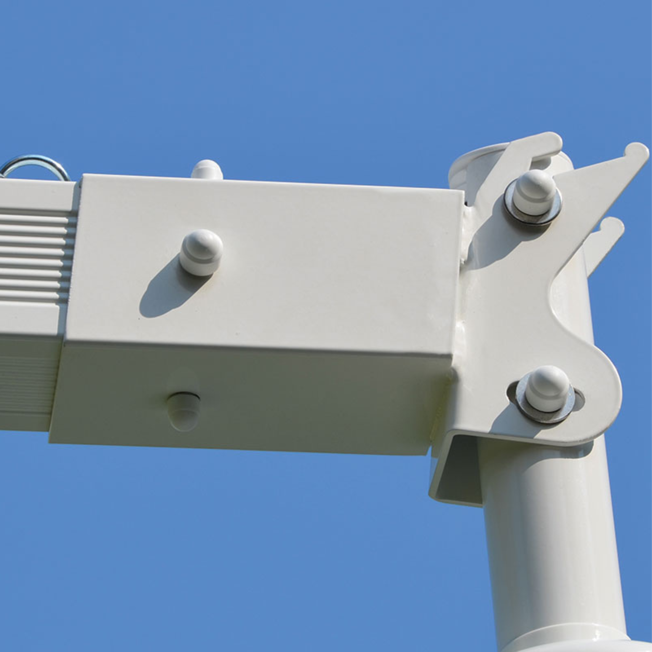 Modern white garden umbrella "Diffusion Classic" fixed and rotating side pole