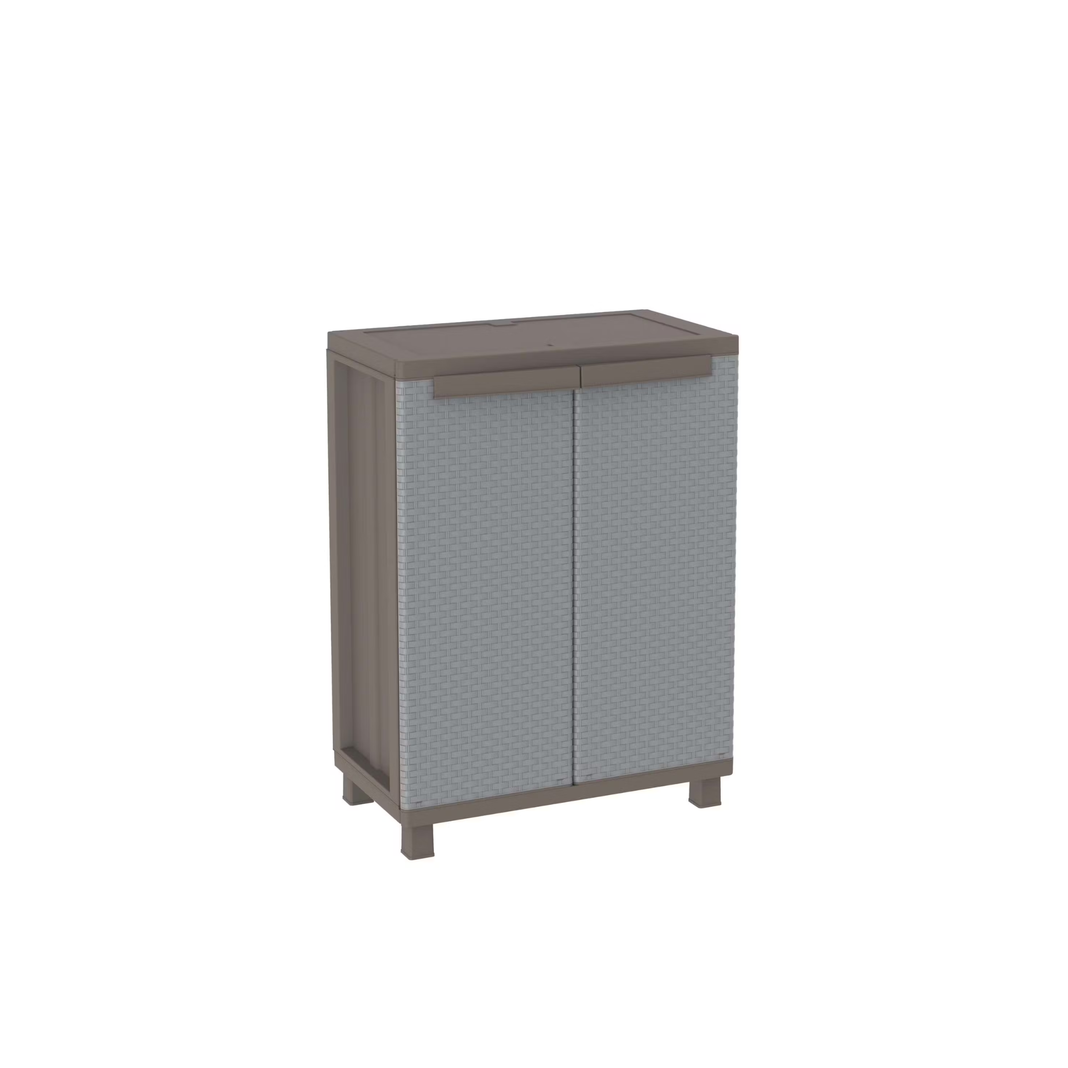"Dask" polypropylene wardrobe with dove grey rattan finish and adjustable shelves