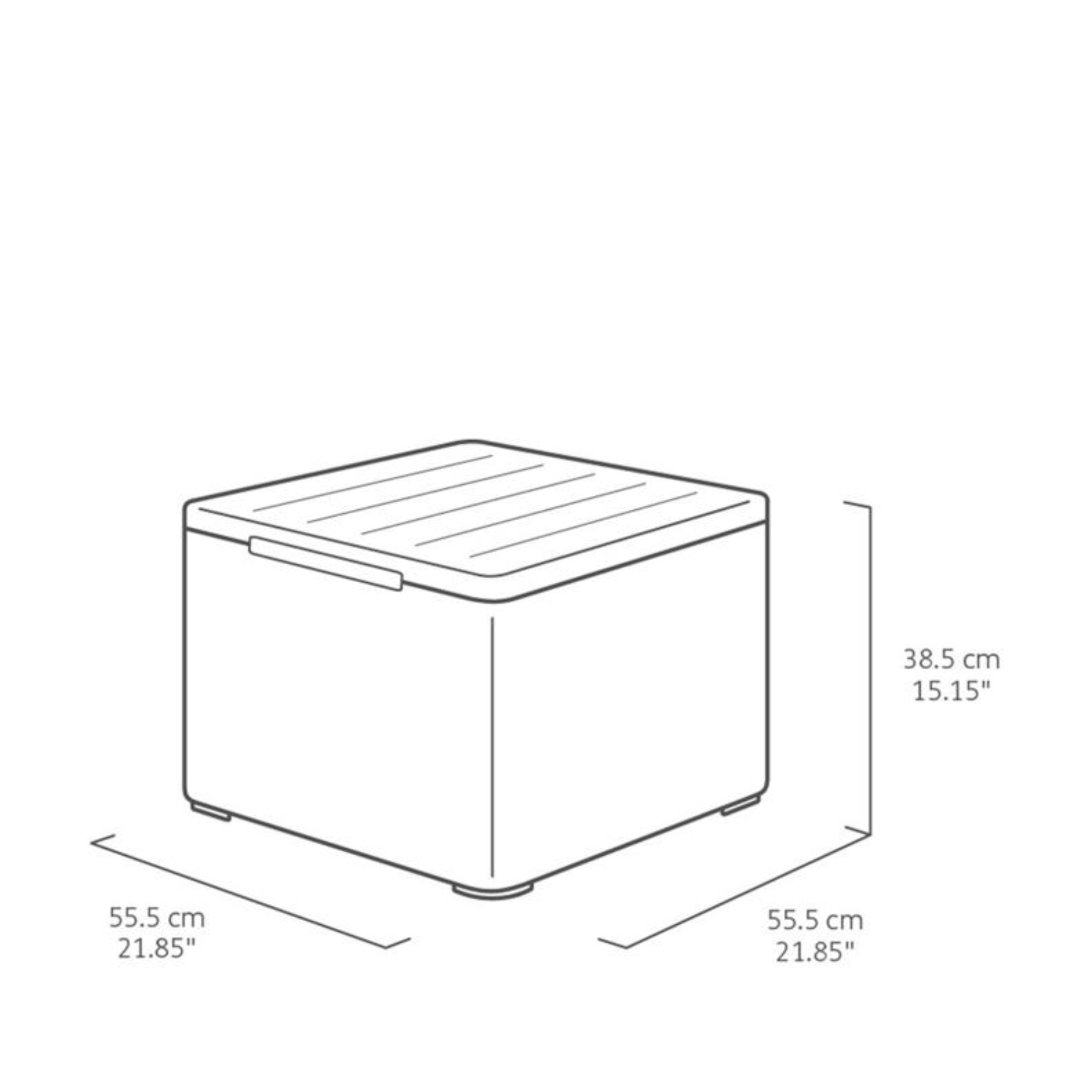 "Claire" resin garden lounge set with 2 armchairs and a storage table