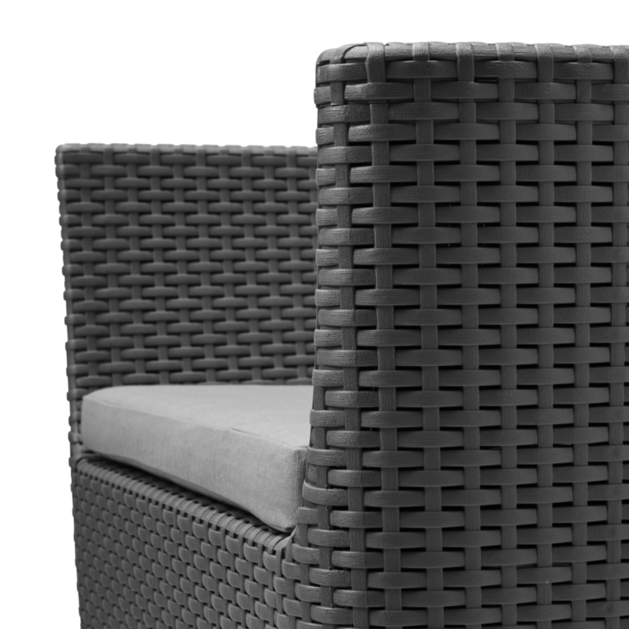 "Salemo Balcony" outdoor resin lounge set with 2 armchairs and a storage table