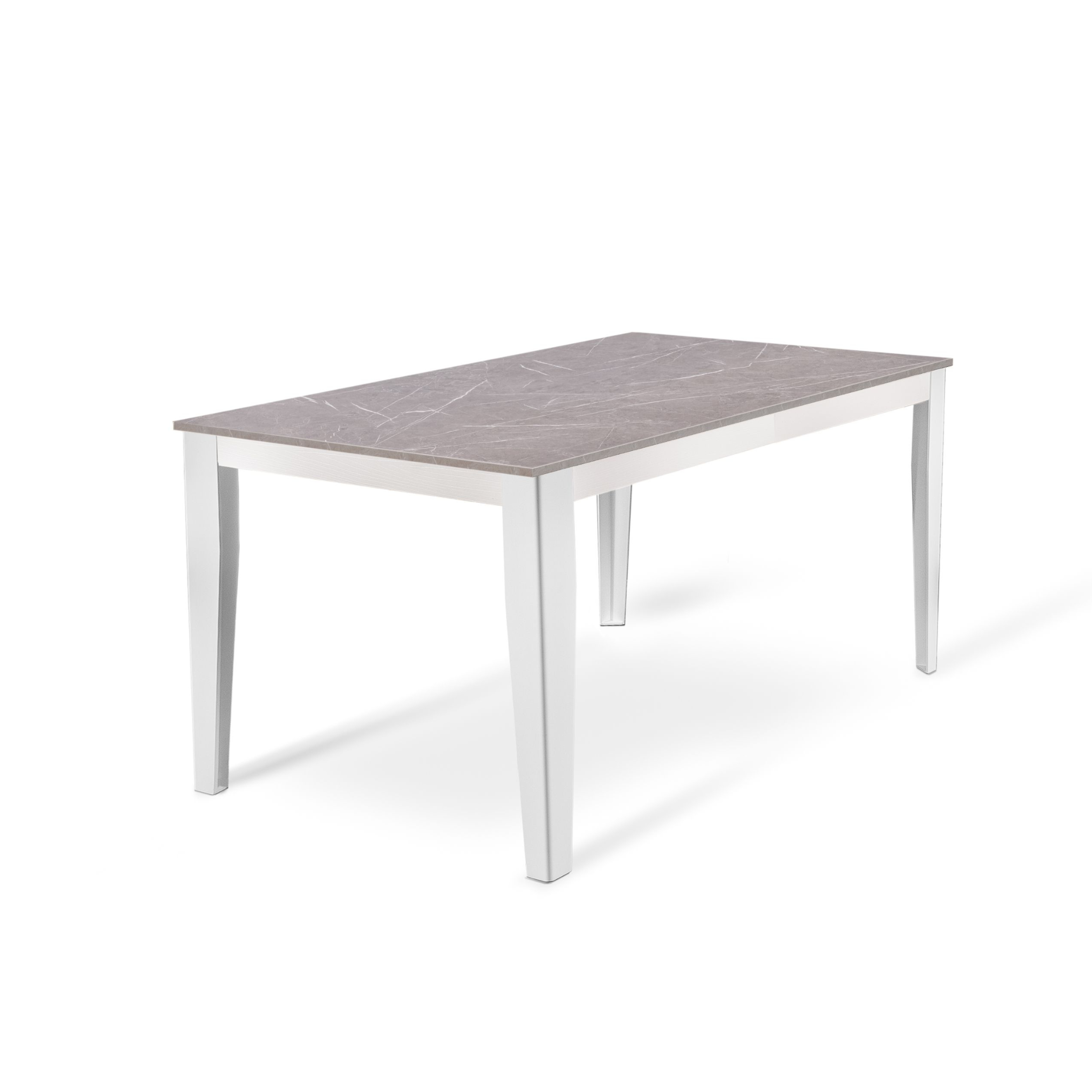 Extendable table "Blanche" melamine top metal legs cm 130/290x80 76h