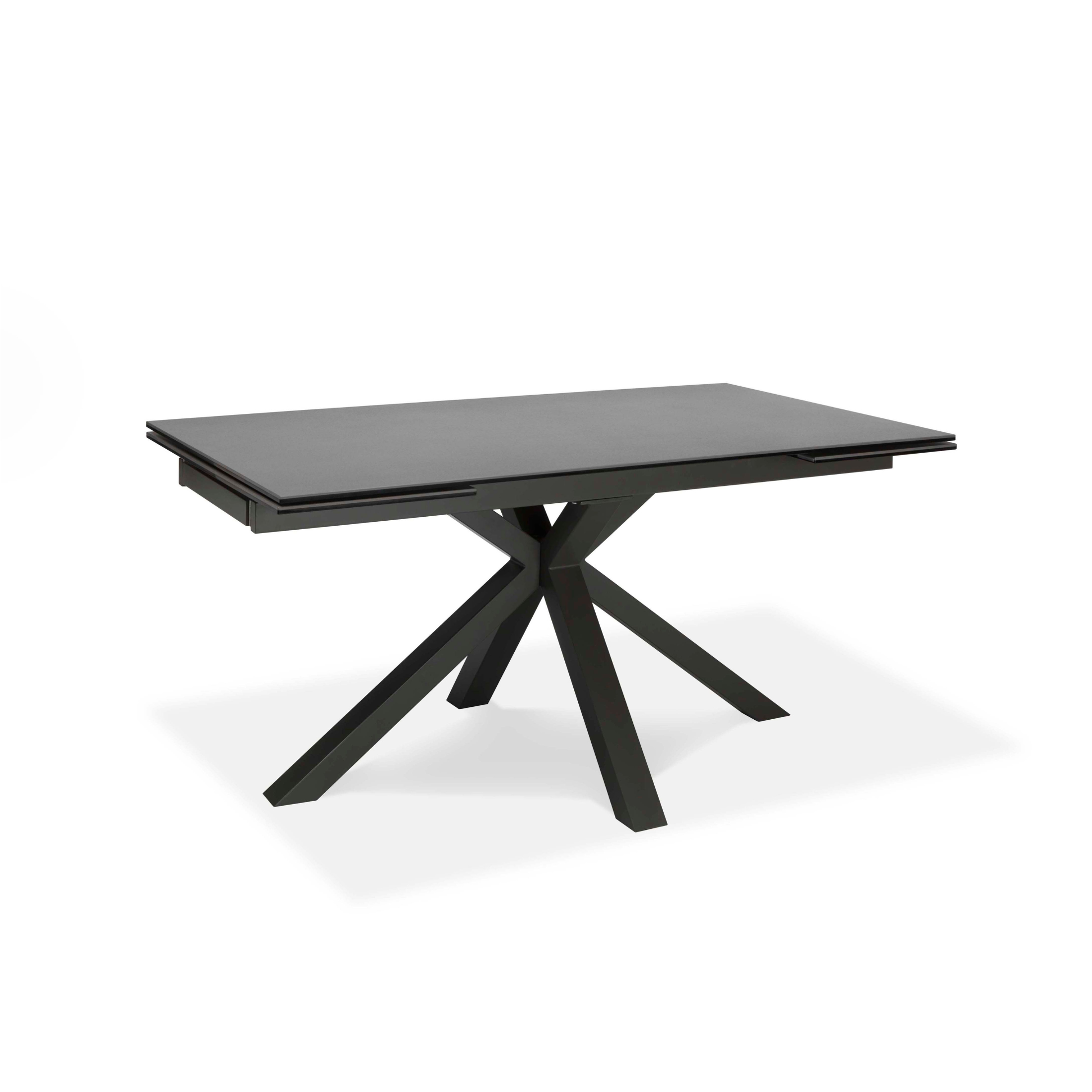 Extendable table "Daniel" tempered glass top cm 160/240x90 76h