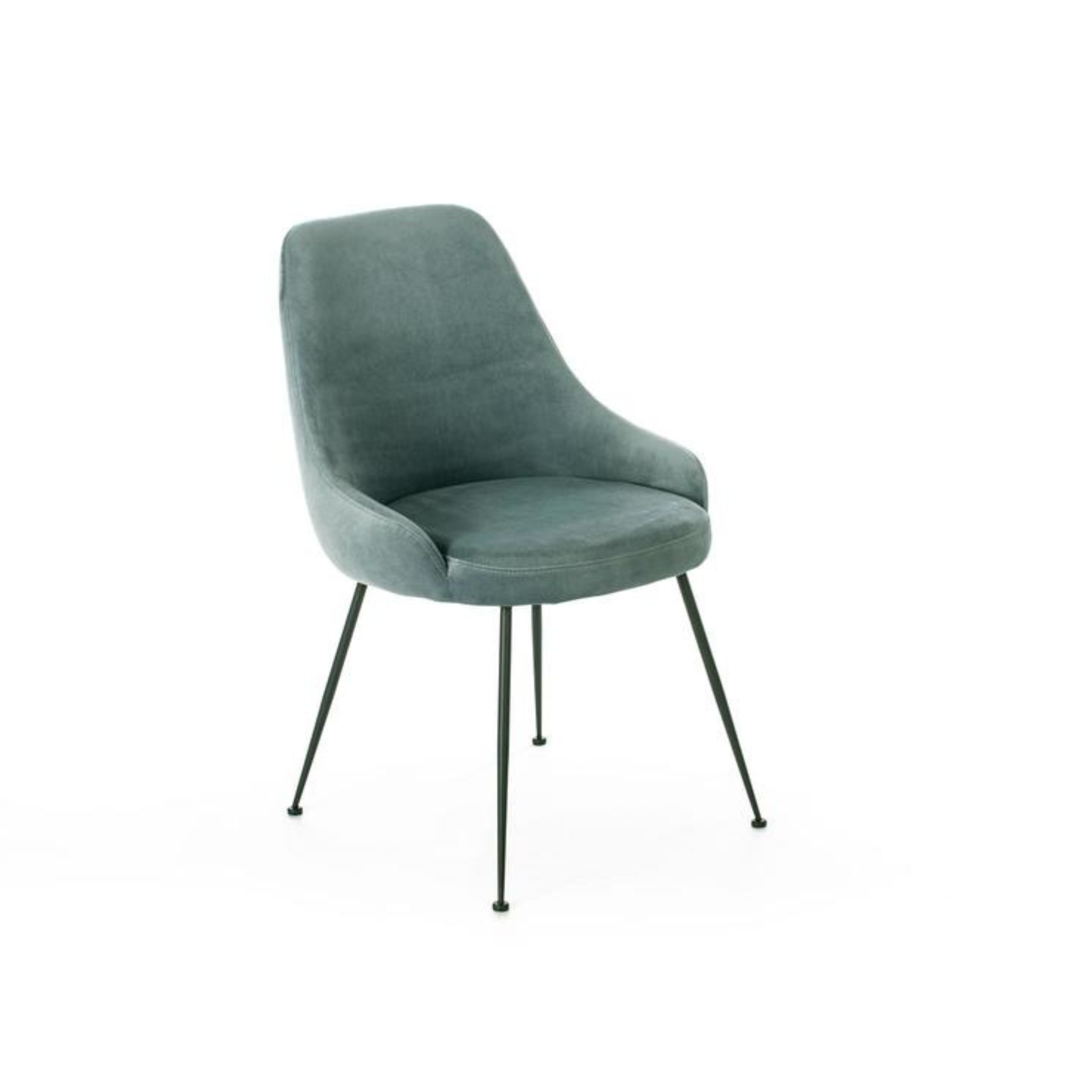 Modern padded chair "Alyssa" velvet effect cm 49.5x48.5 80h