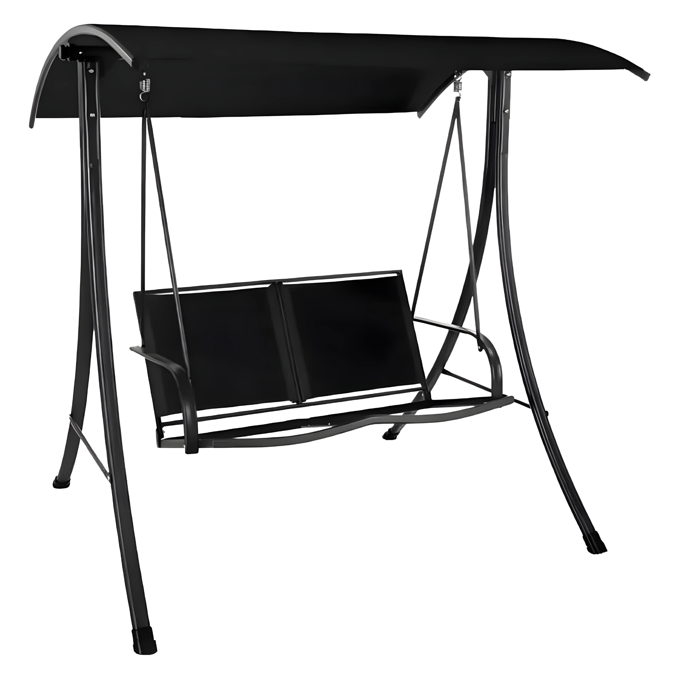 "Amalfi" 2-seater garden swing, anthracite grey, with steel cover, 150x120 cm, 160 cm high