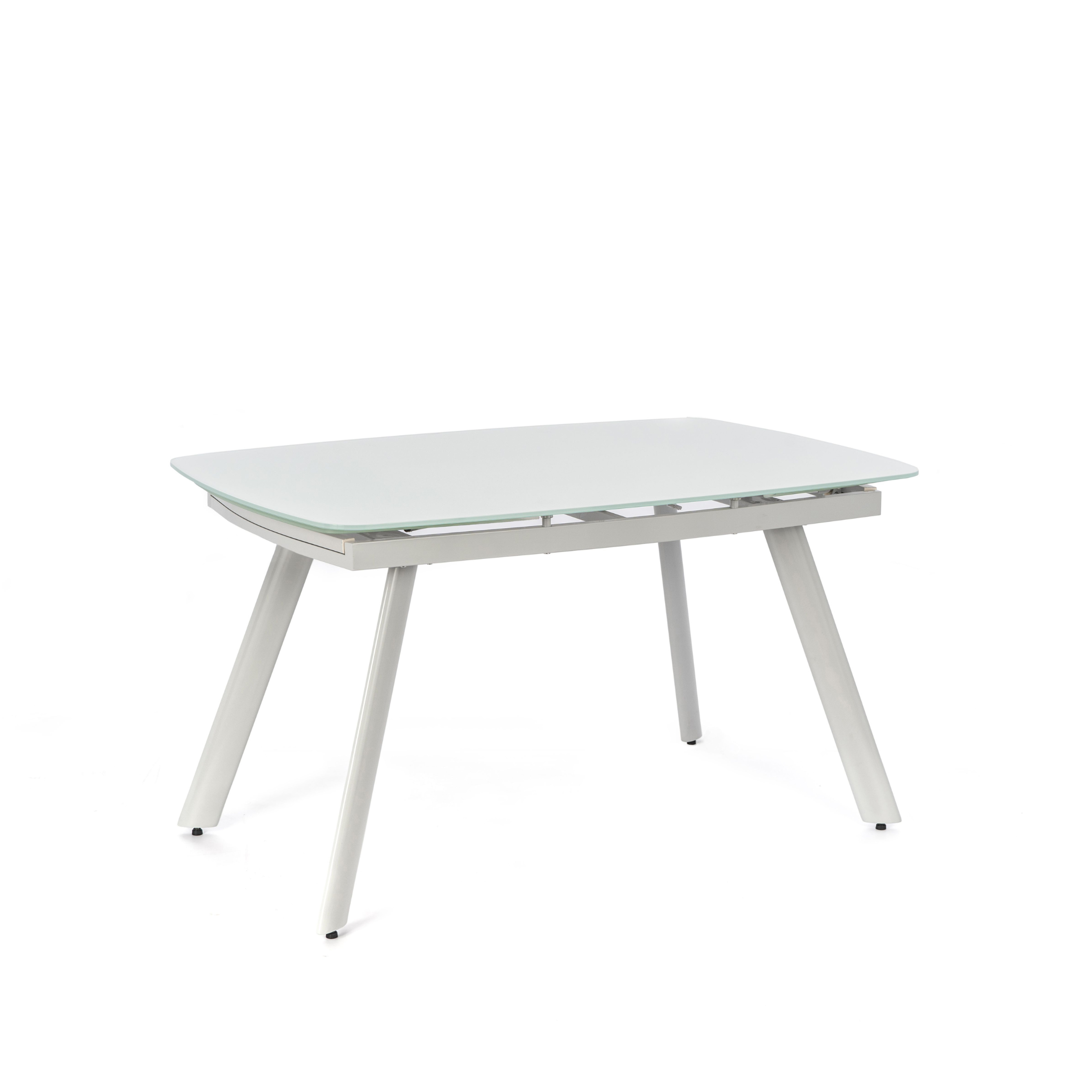 Extendable table in tempered glass "Philo" extra white cm 140/210x90 76h