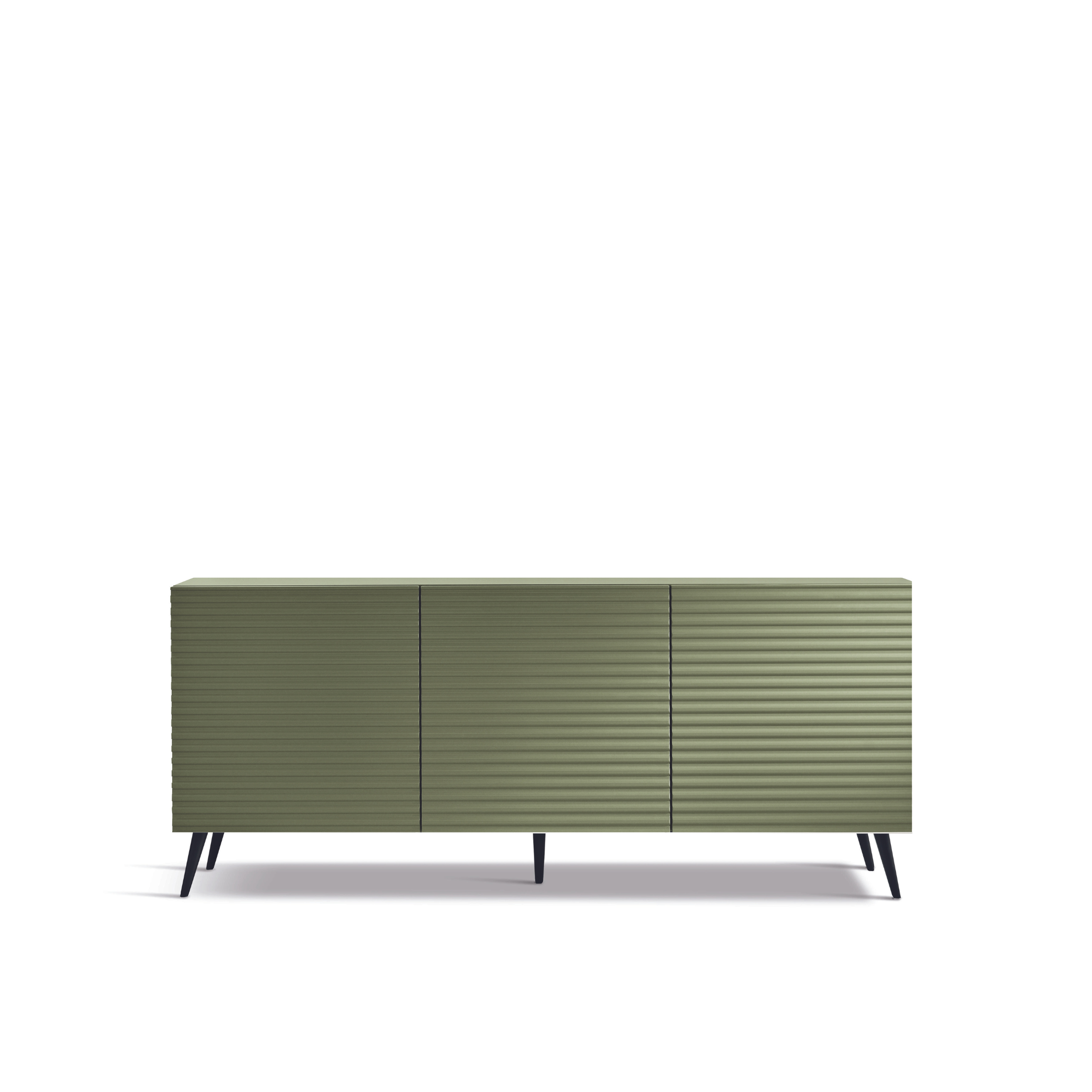 Modern 3-door sideboard "Nadia" already assembled in lacquered wood with 5 feet 180x50 cm h80