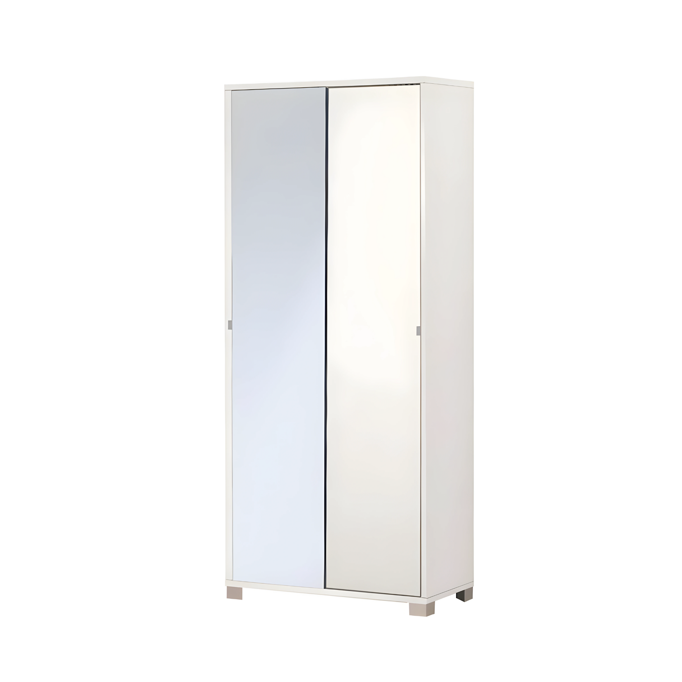 "Rebel" 2-door sliding wardrobe with wooden mirror, 8 shelves, 82x42 cm, 190 cm high