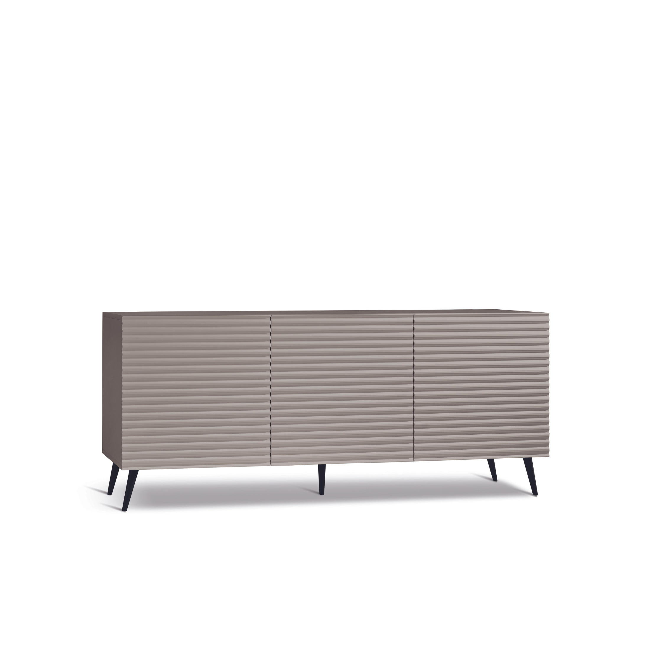 Modern 3-door sideboard "Nadia" already assembled in lacquered wood with 5 feet 180x50 cm h80