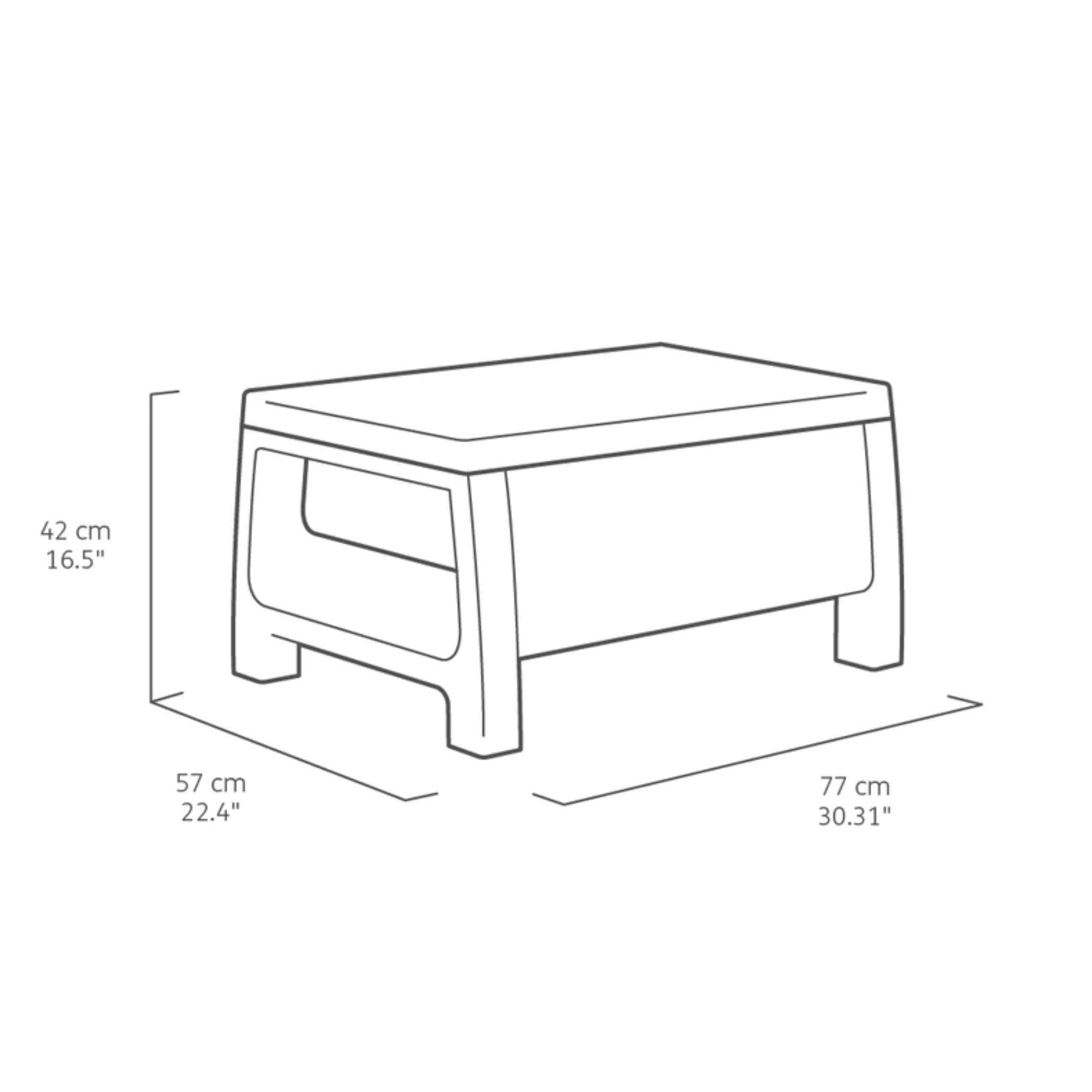 "Corfu" garden lounge set: two-seater sofa, two armchairs, and a coffee table.