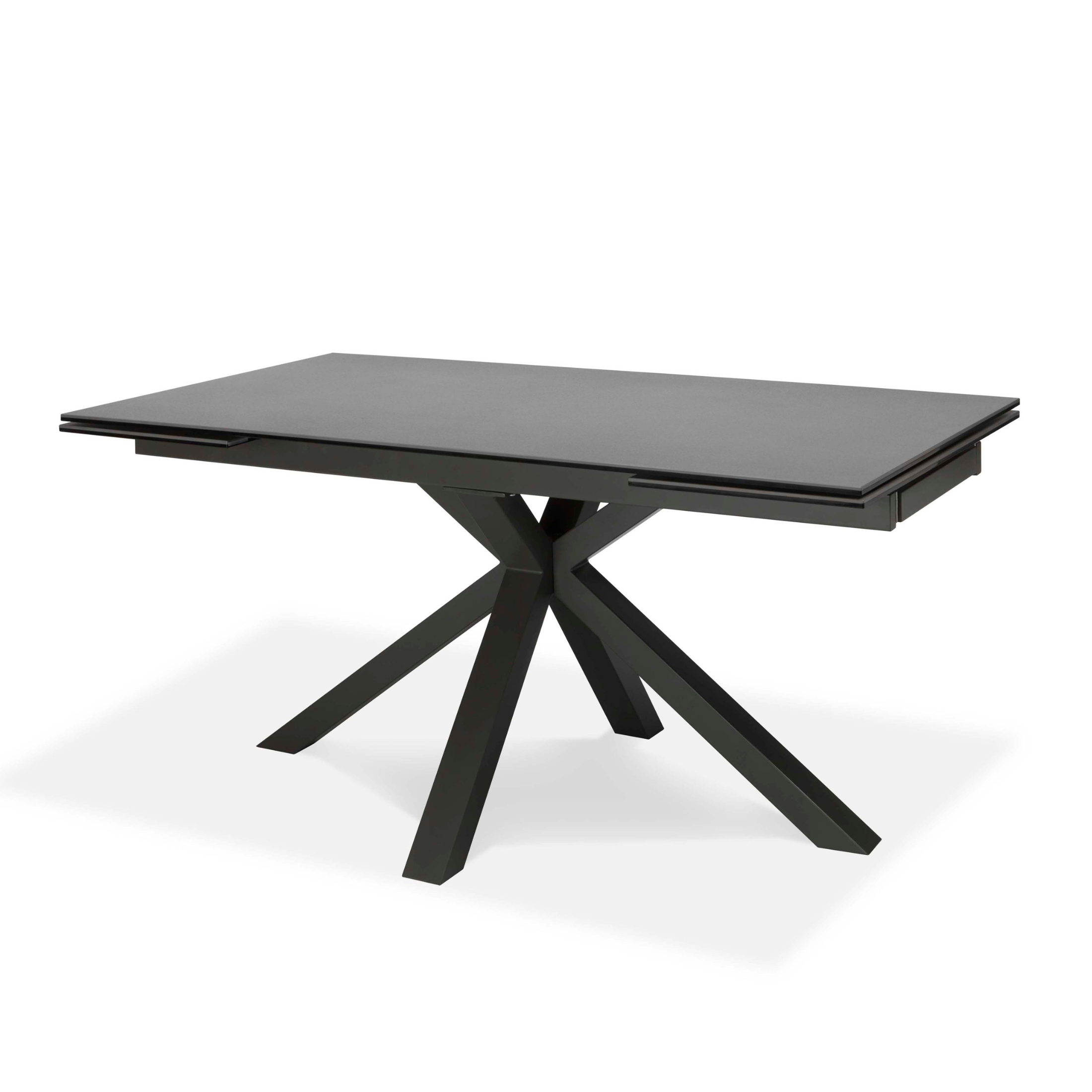Extendable table "Daniel" tempered glass top cm 160/240x90 76h