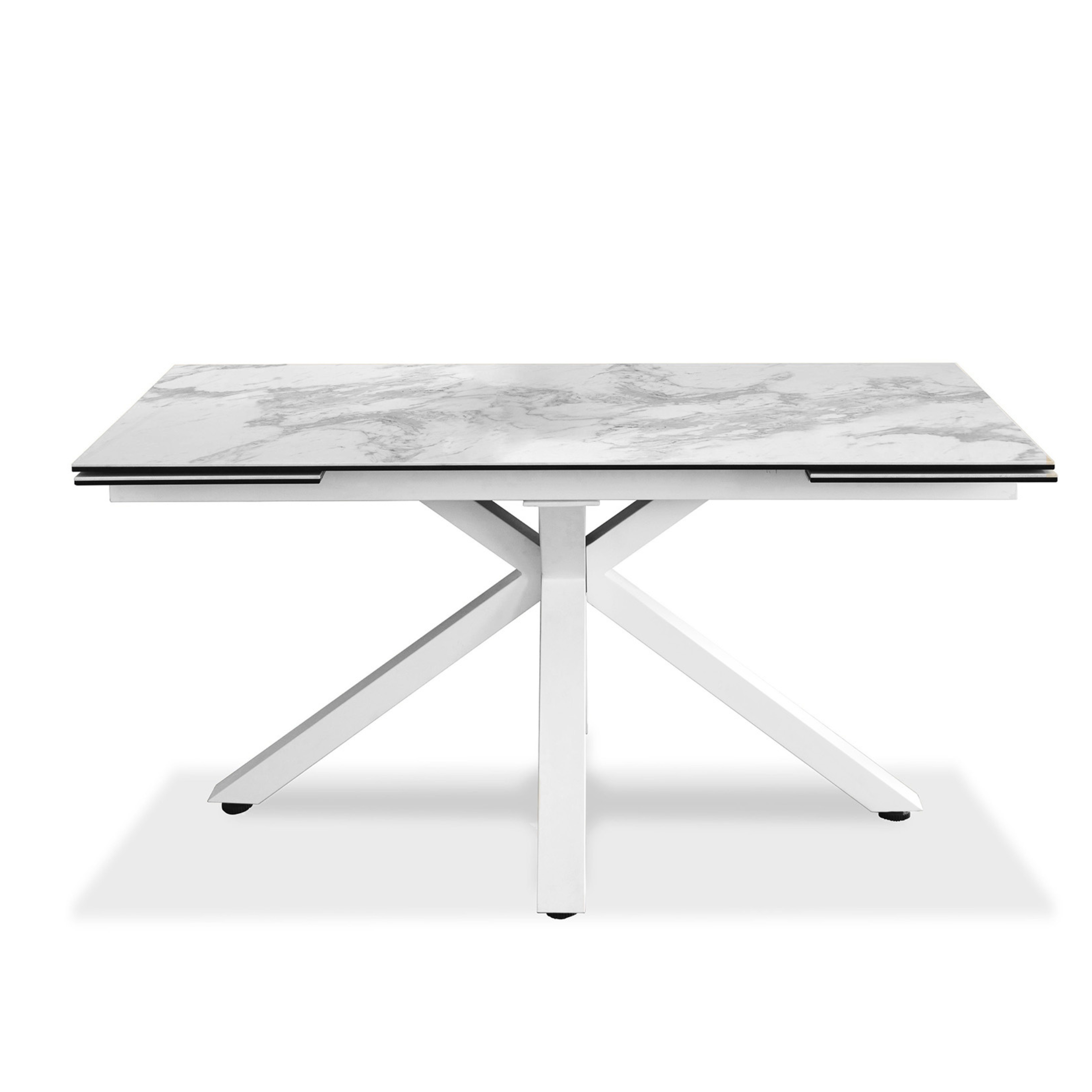 Extendable table "Daniel" tempered glass top cm 160/240x90 76h