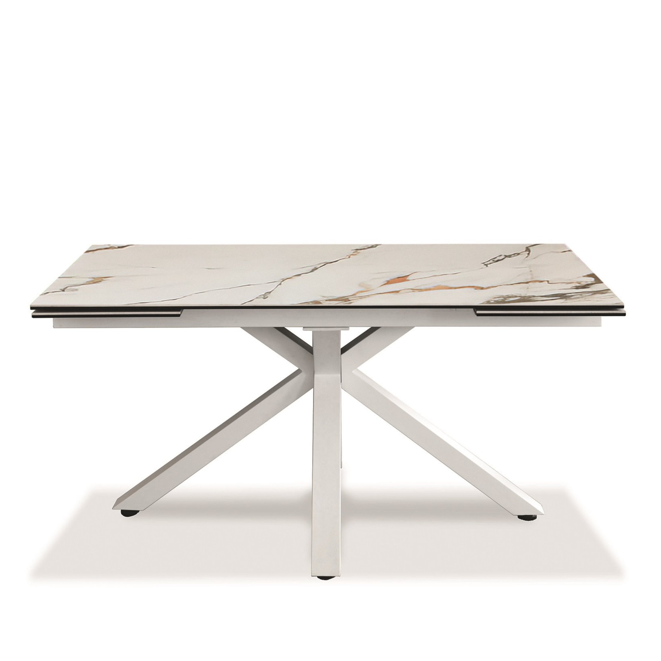 Extendable table "Daniel" tempered glass top cm 160/240x90 76h
