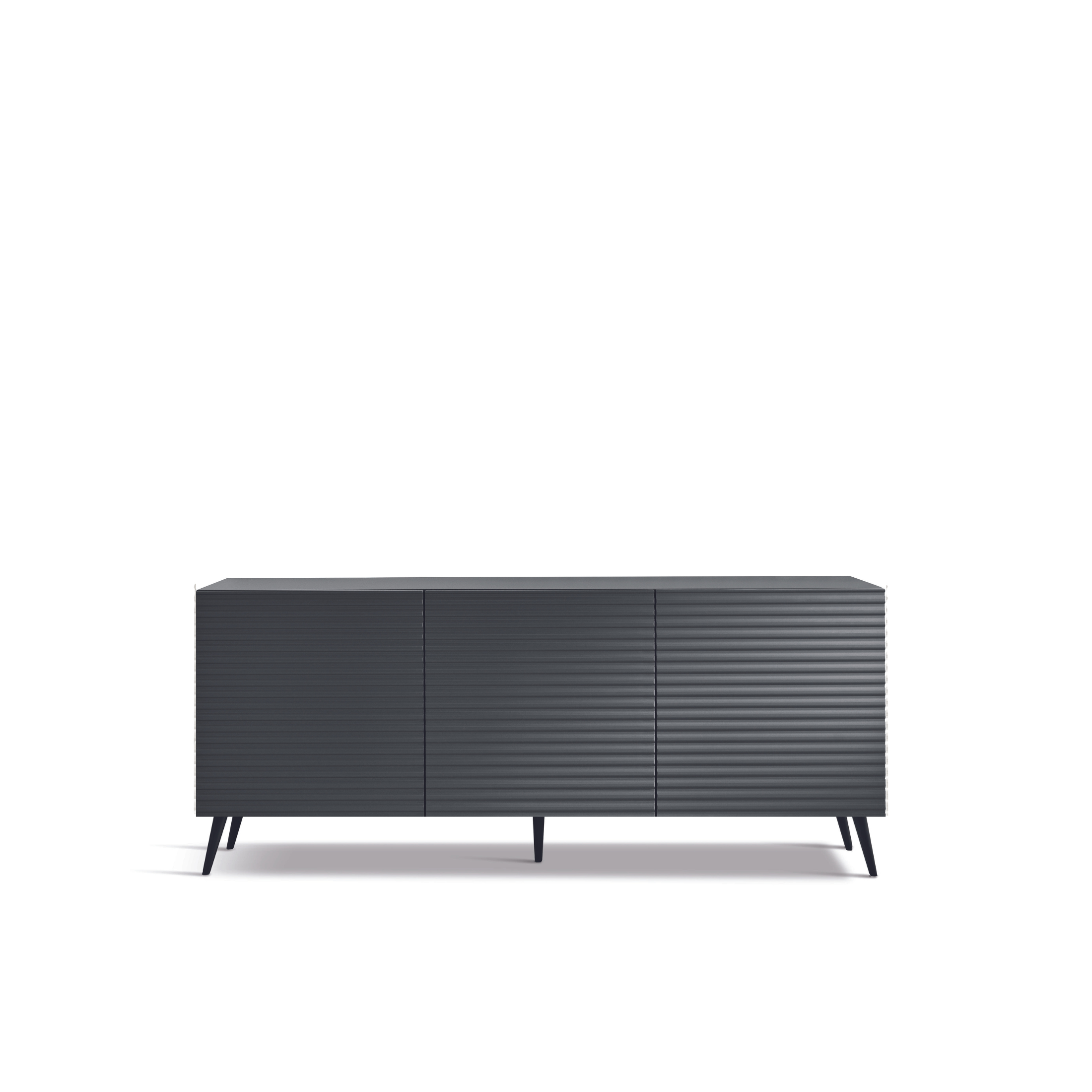 Modern 3-door sideboard "Nadia" already assembled in lacquered wood with 5 feet 180x50 cm h80