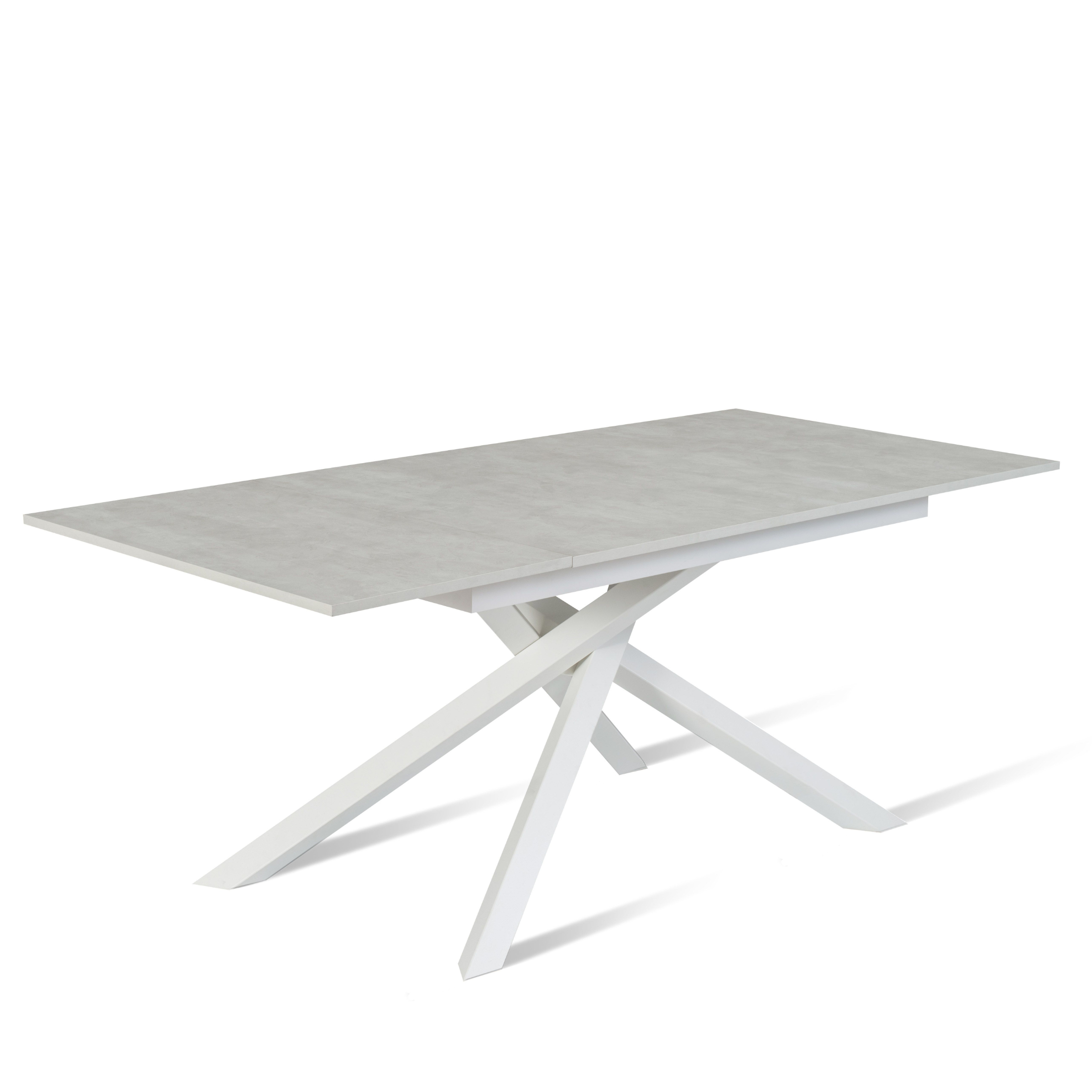 Modern extendable "Atene" table with melamine top and painted metal legs