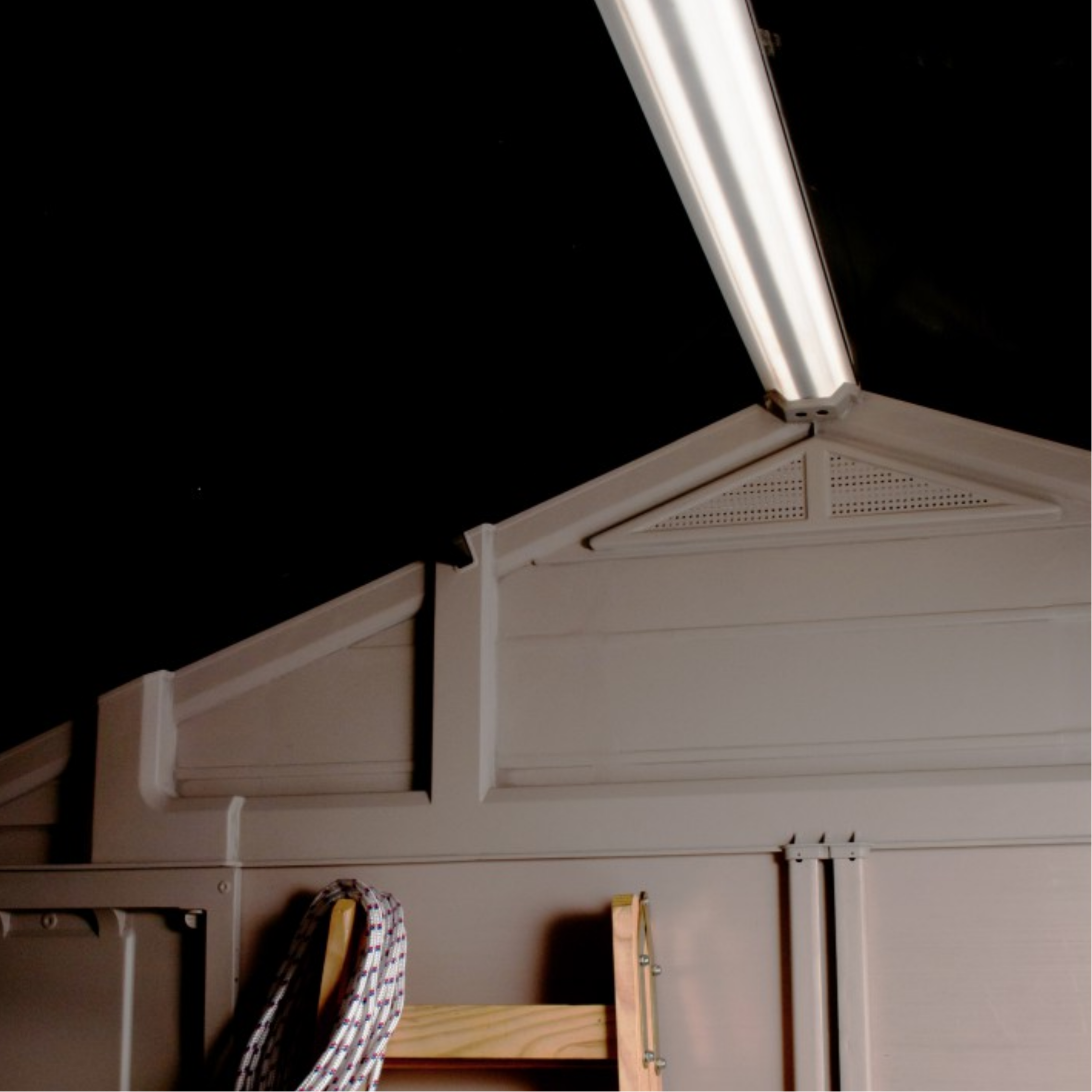 "Sunrise" resin garden shed with floor and internal shelves