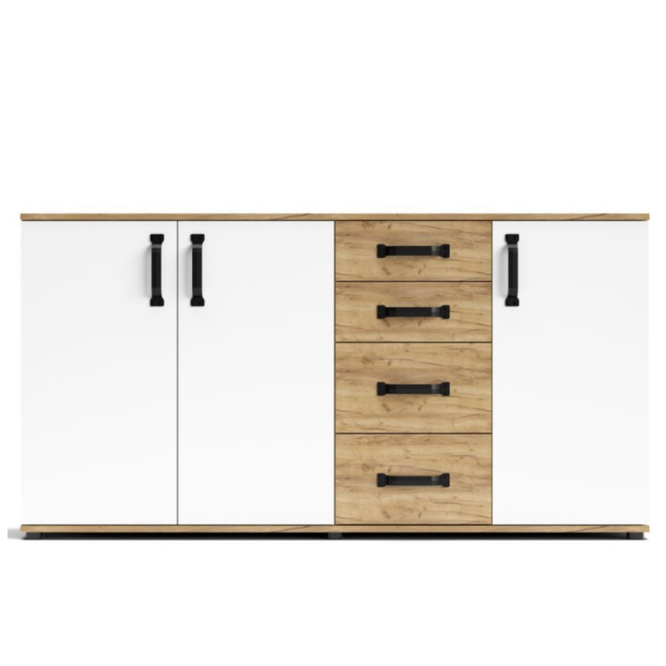 "Quadro" living room furniture set in oak and modern white